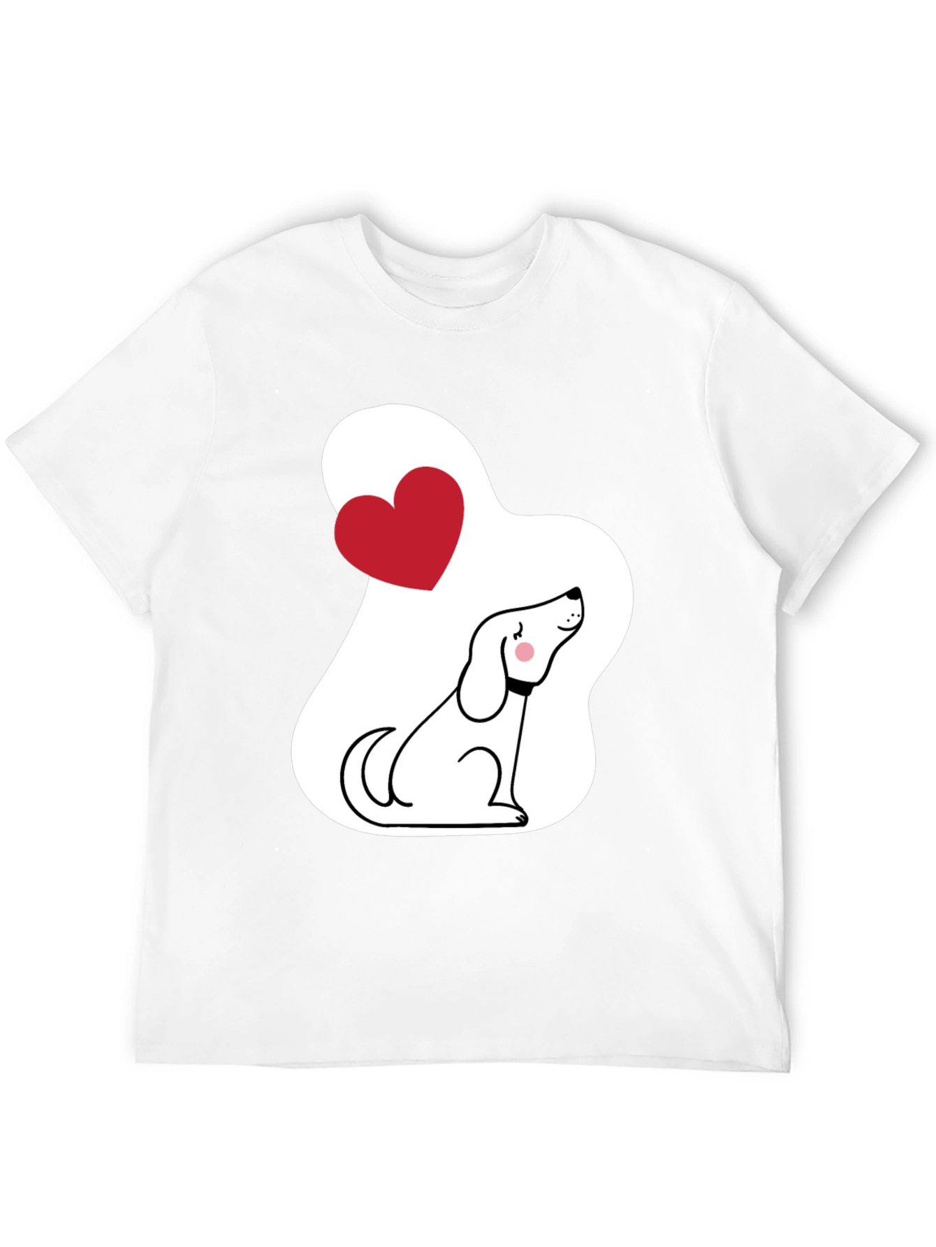 Dog Lover T-Shirt - Cute Cartoon Puppy with Heart