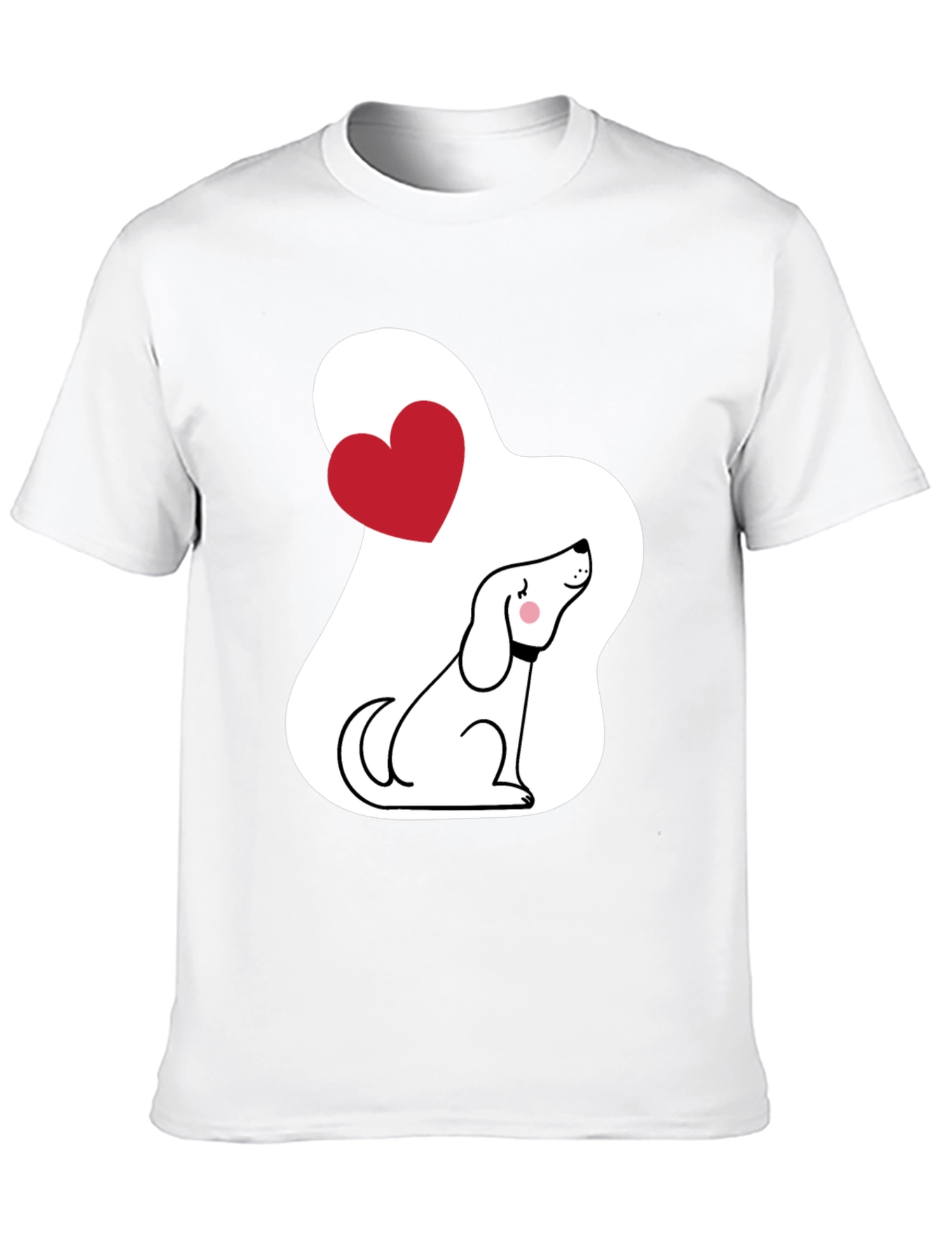 Dog Lover T-Shirt - Cute Cartoon Puppy with Heart