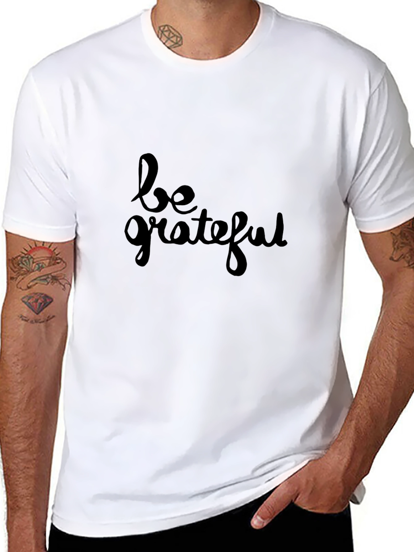 Be Grateful Black Graphic Tee - Stylish Comfort Fit