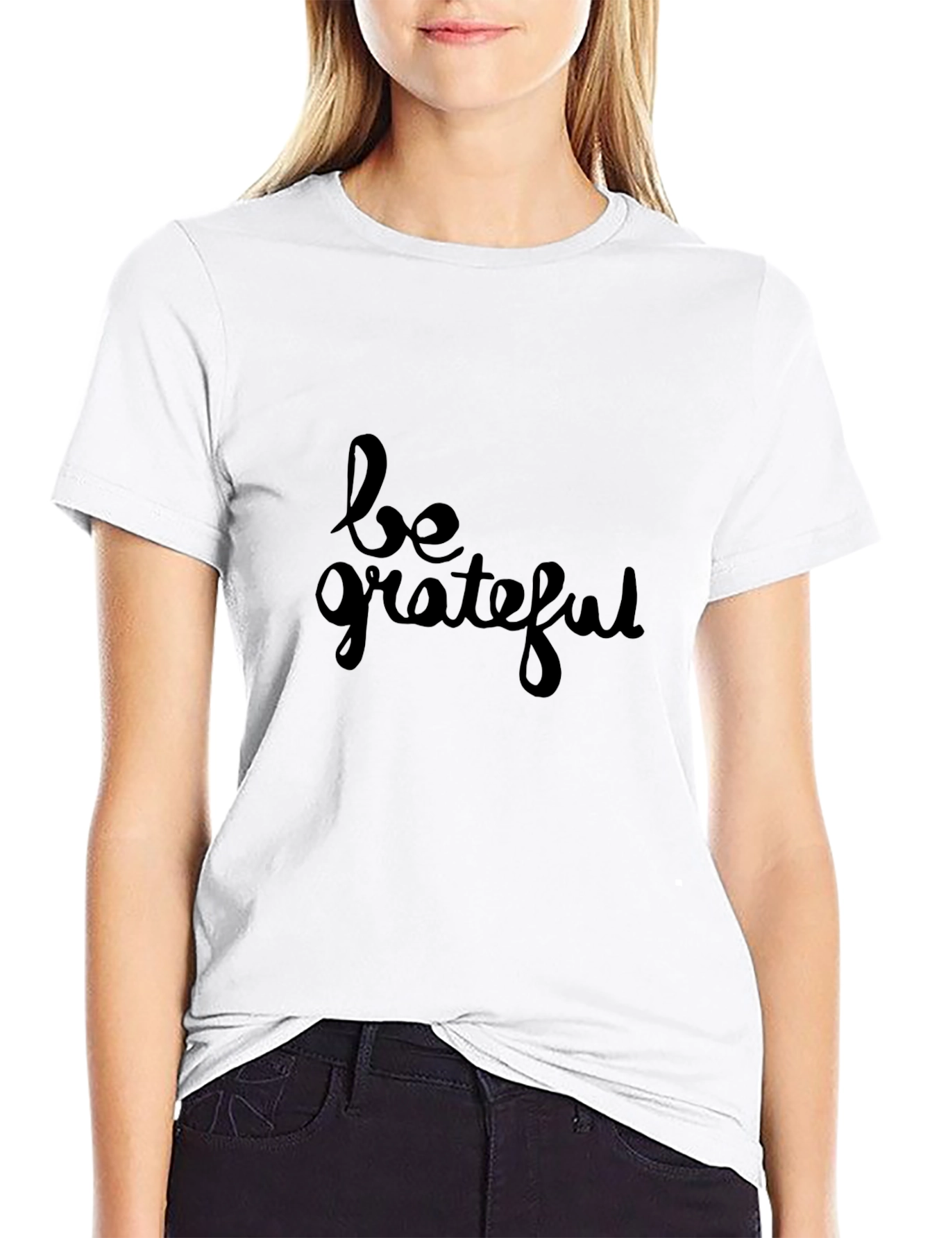 Be Grateful Black Graphic Tee - Stylish Comfort Fit