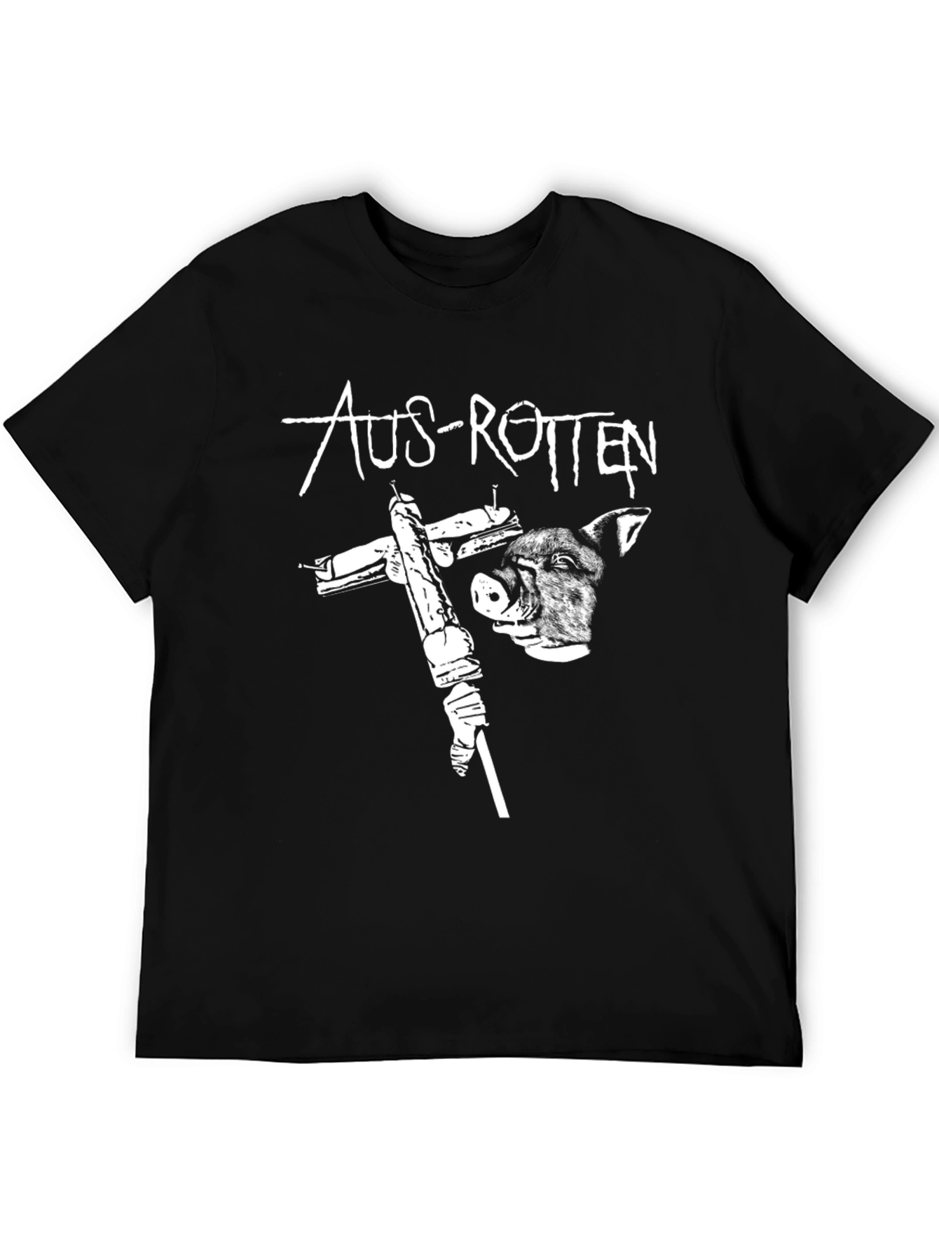 Aus-Rotten Black Graphic Tee
