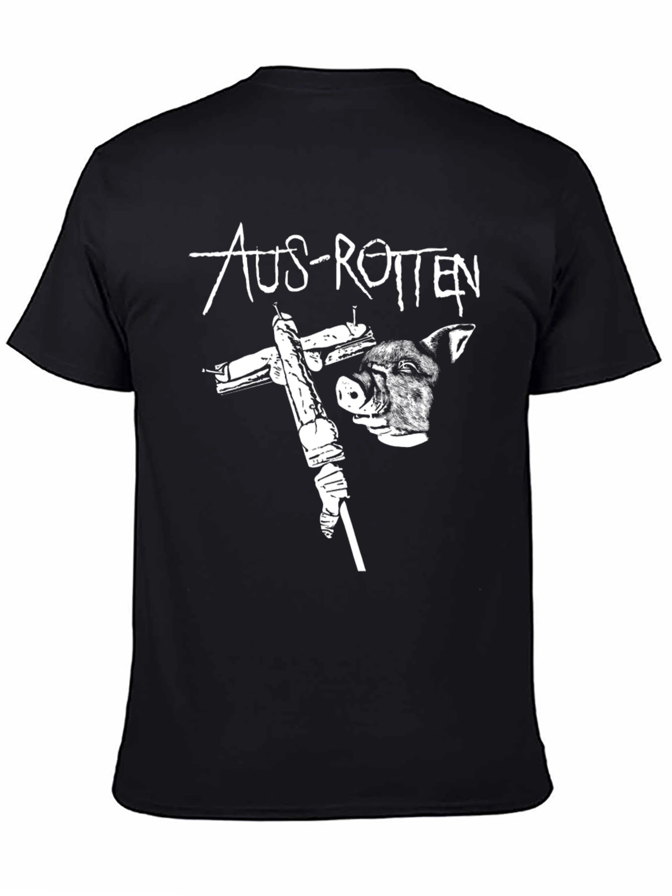 Aus-Rotten Black Graphic Tee