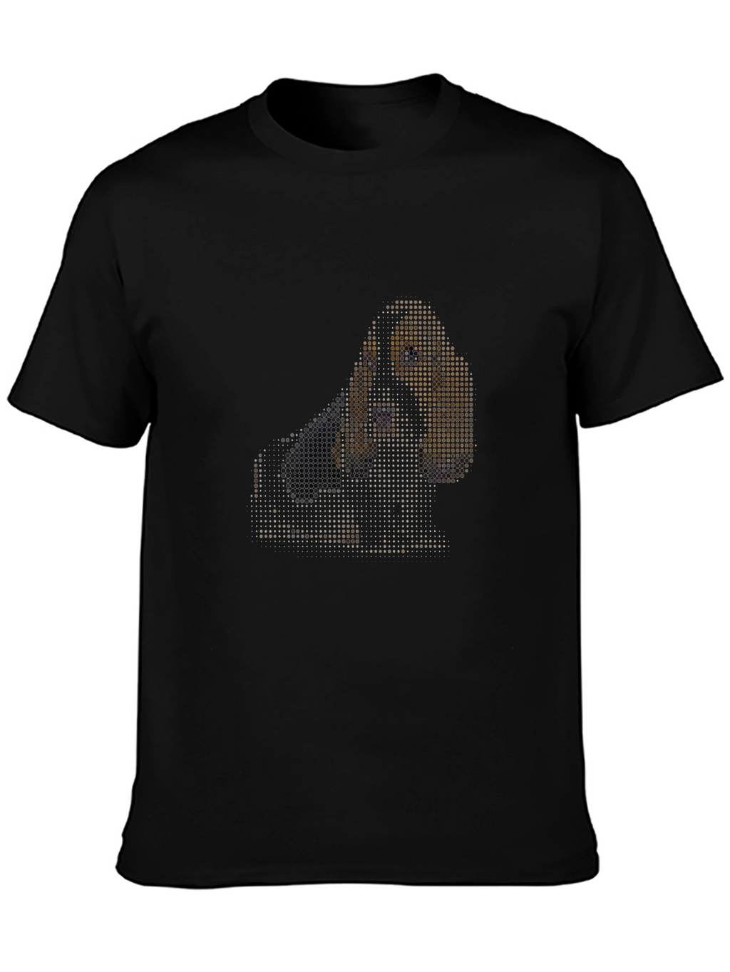 Dachshund Dot Art Black T-Shirt
