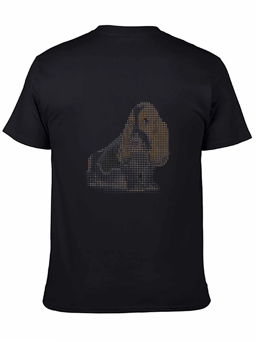 Dachshund Dot Art Black T-Shirt
