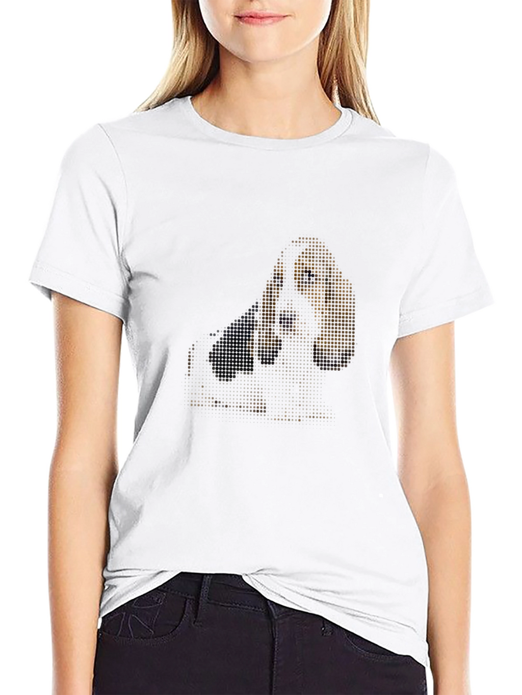 Dachshund Dot Art Black T-Shirt