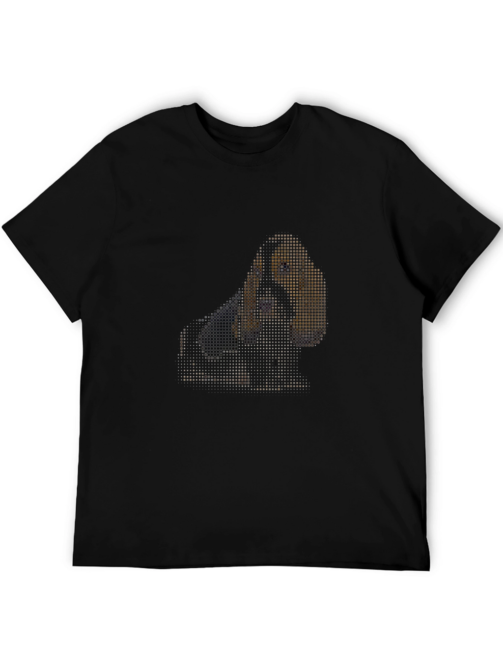 Dachshund Dot Art Black T-Shirt