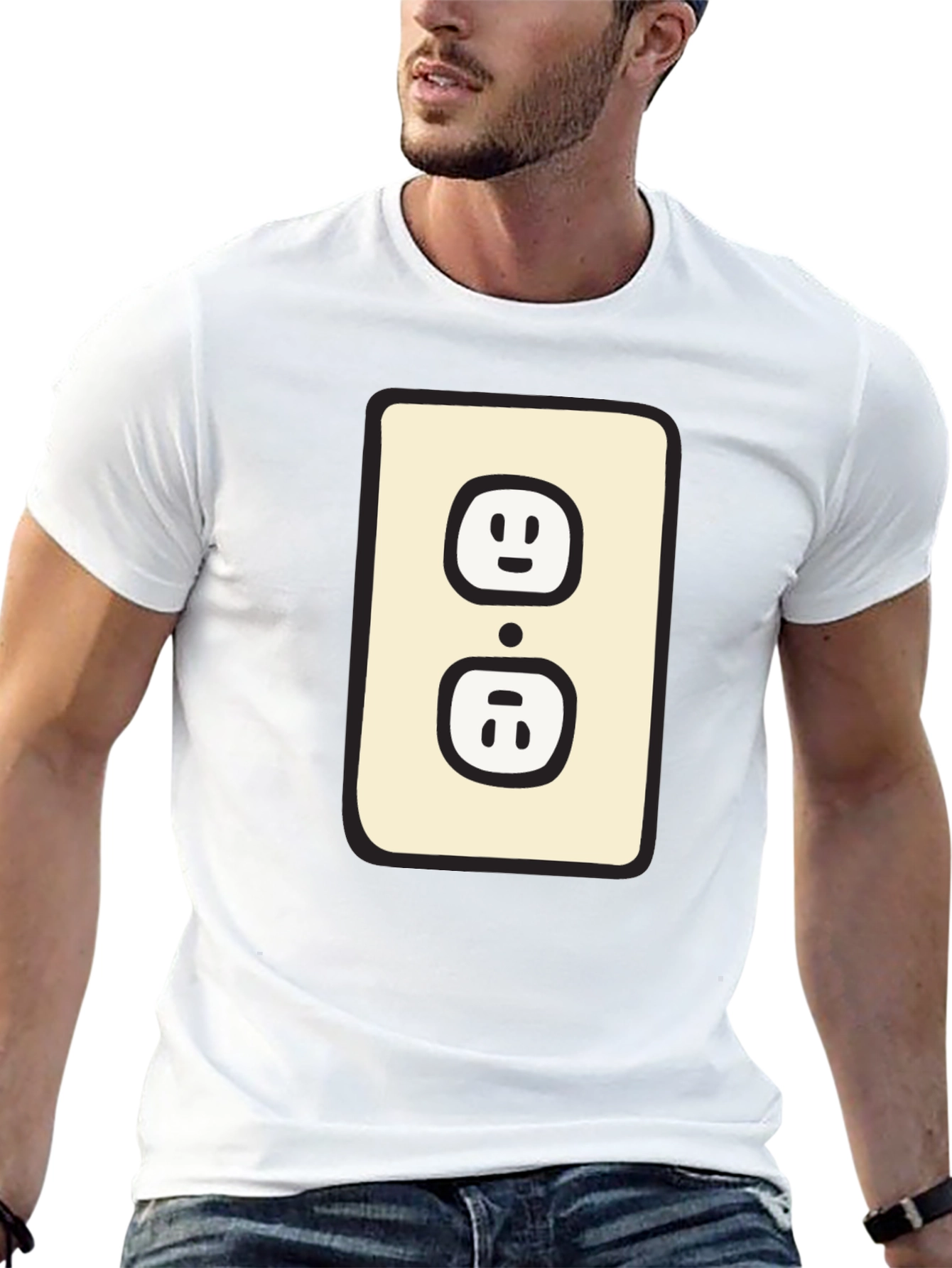Funny Outlet Graphic Tee - Black Cotton T-Shirt