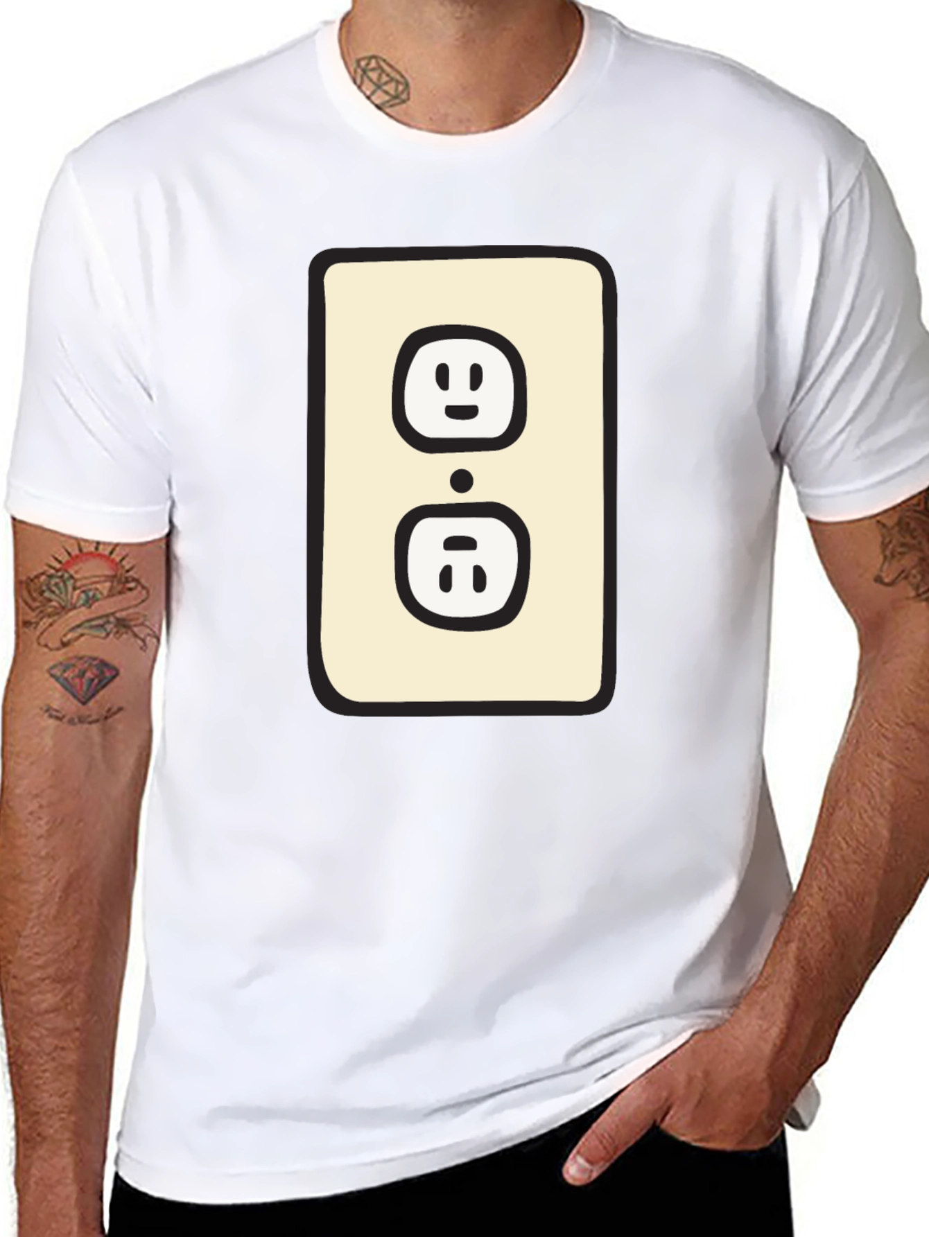 Funny Outlet Graphic Tee - Black Cotton T-Shirt
