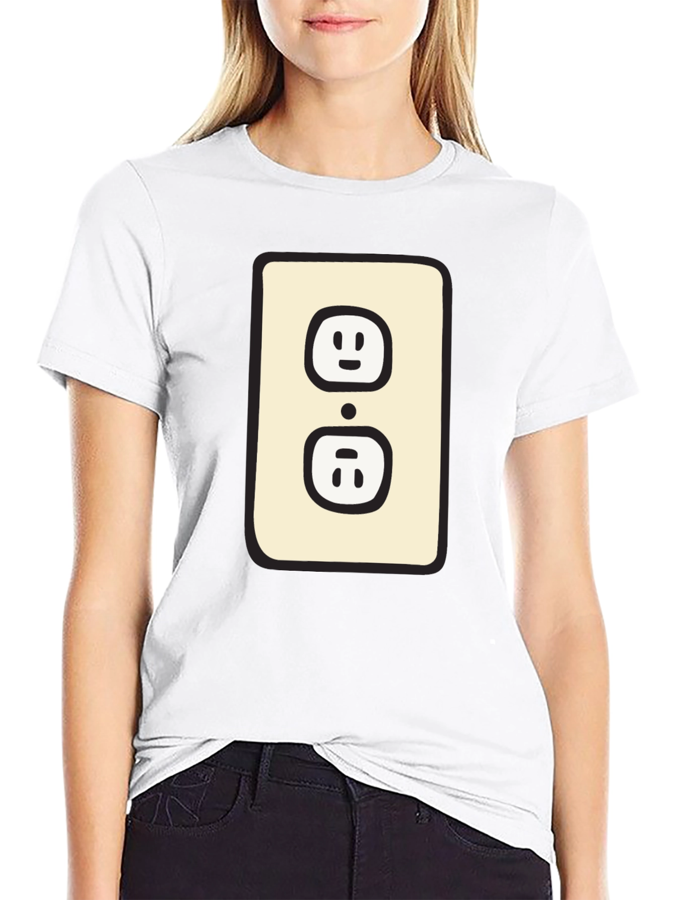 Funny Outlet Graphic Tee - Black Cotton T-Shirt