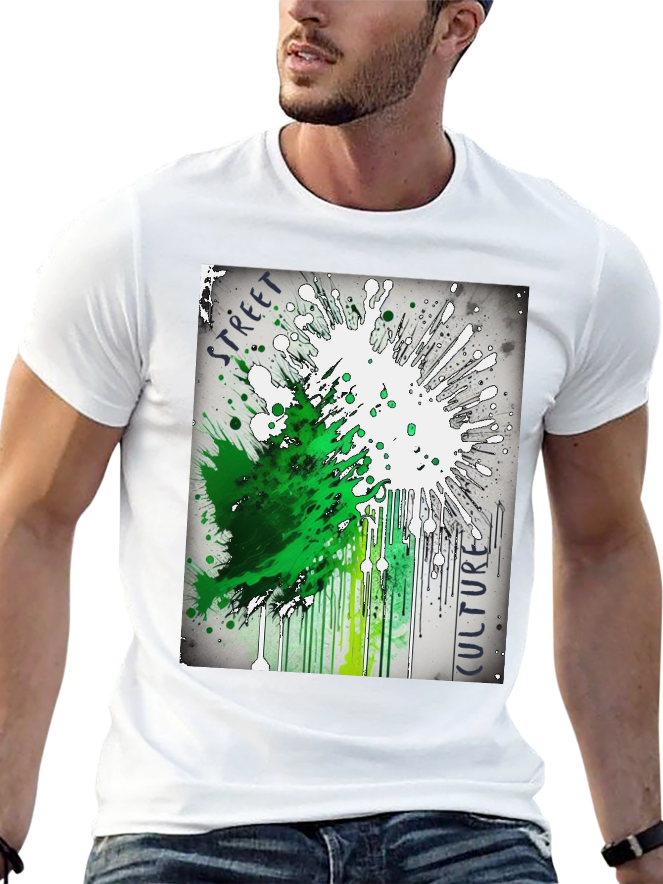 Street Culture Splatter Graphic Tee - Urban Style