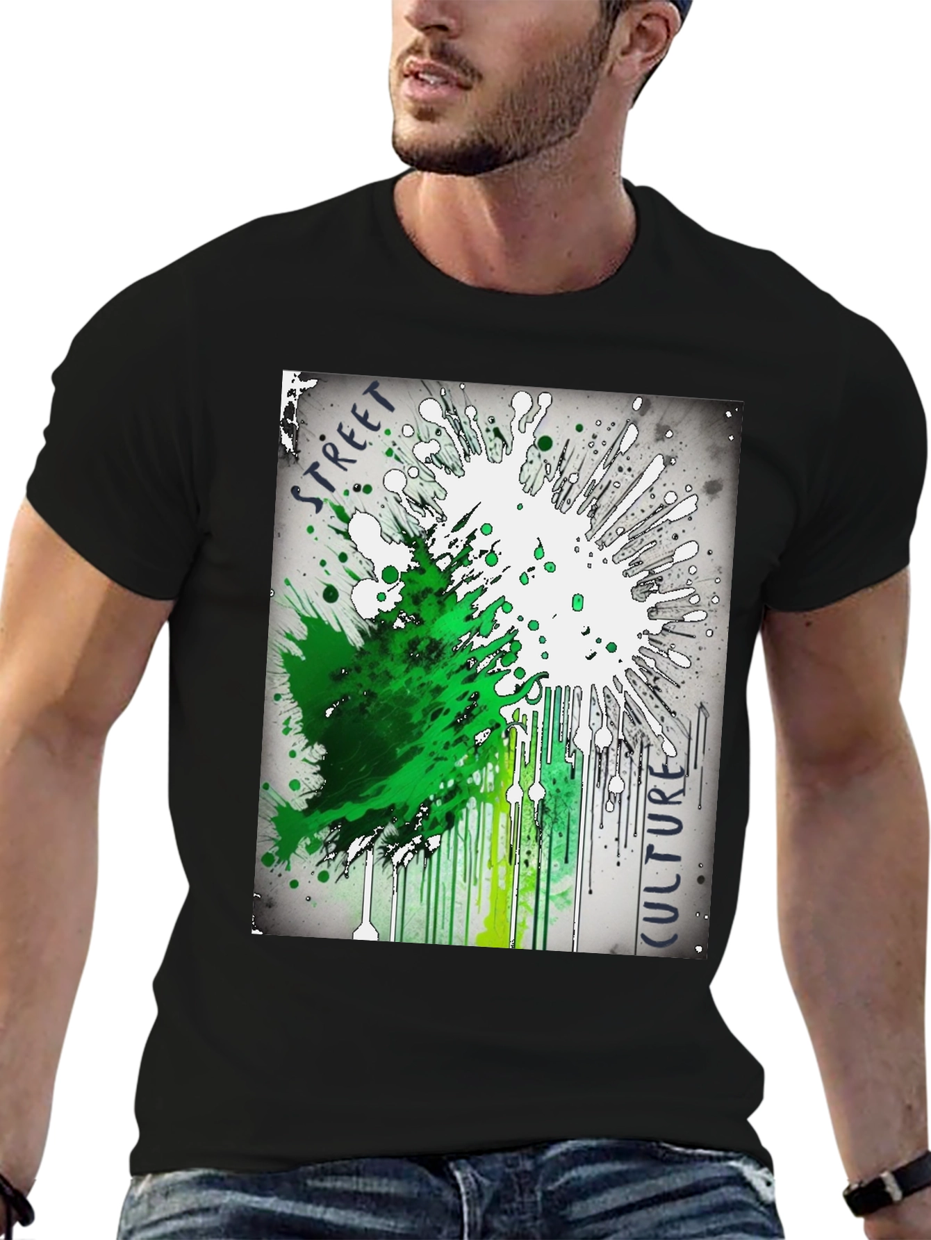 Street Culture Splatter Graphic Tee - Urban Style