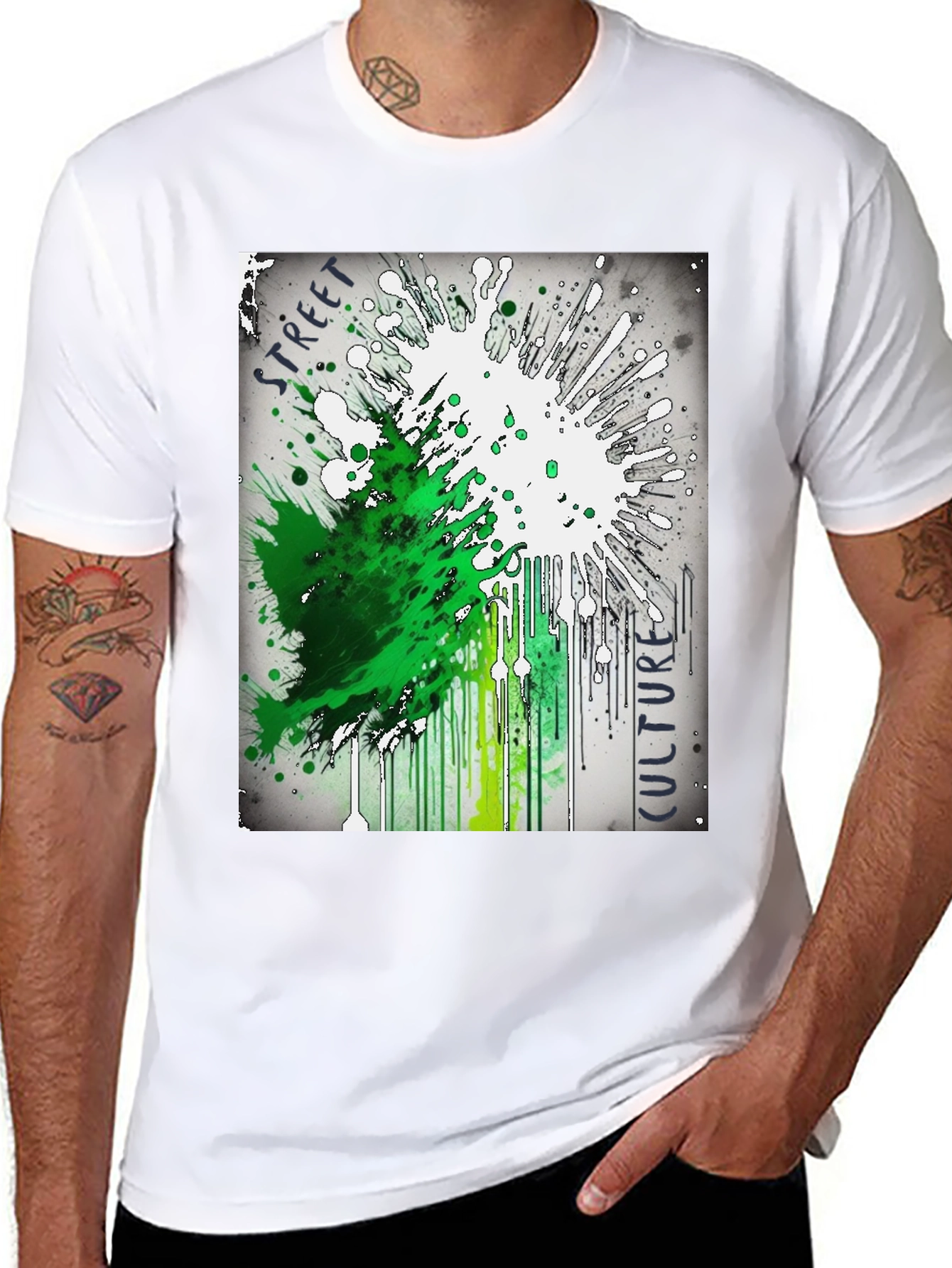 Street Culture Splatter Graphic Tee - Urban Style