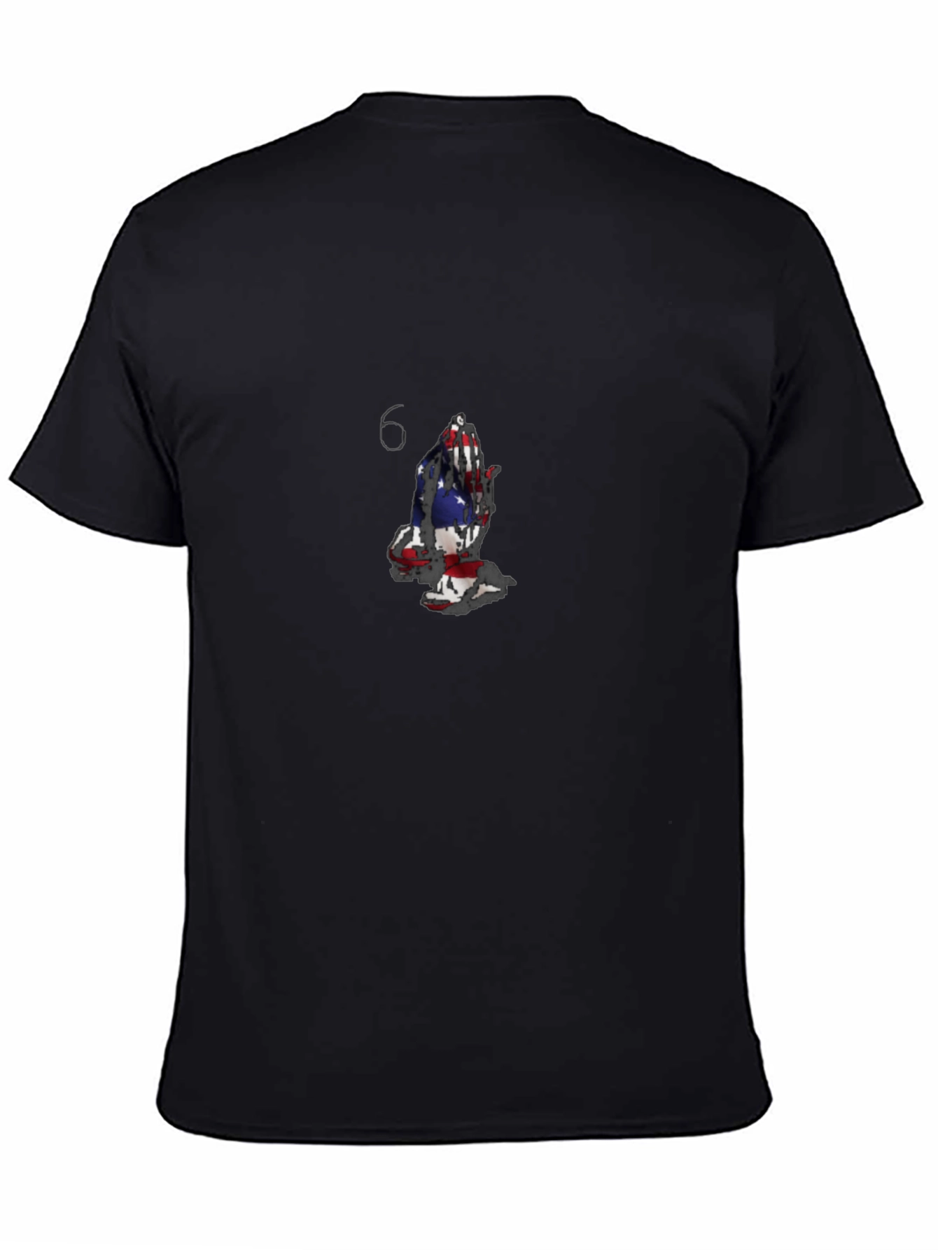 American Flag Praying Hands Black T-Shirt