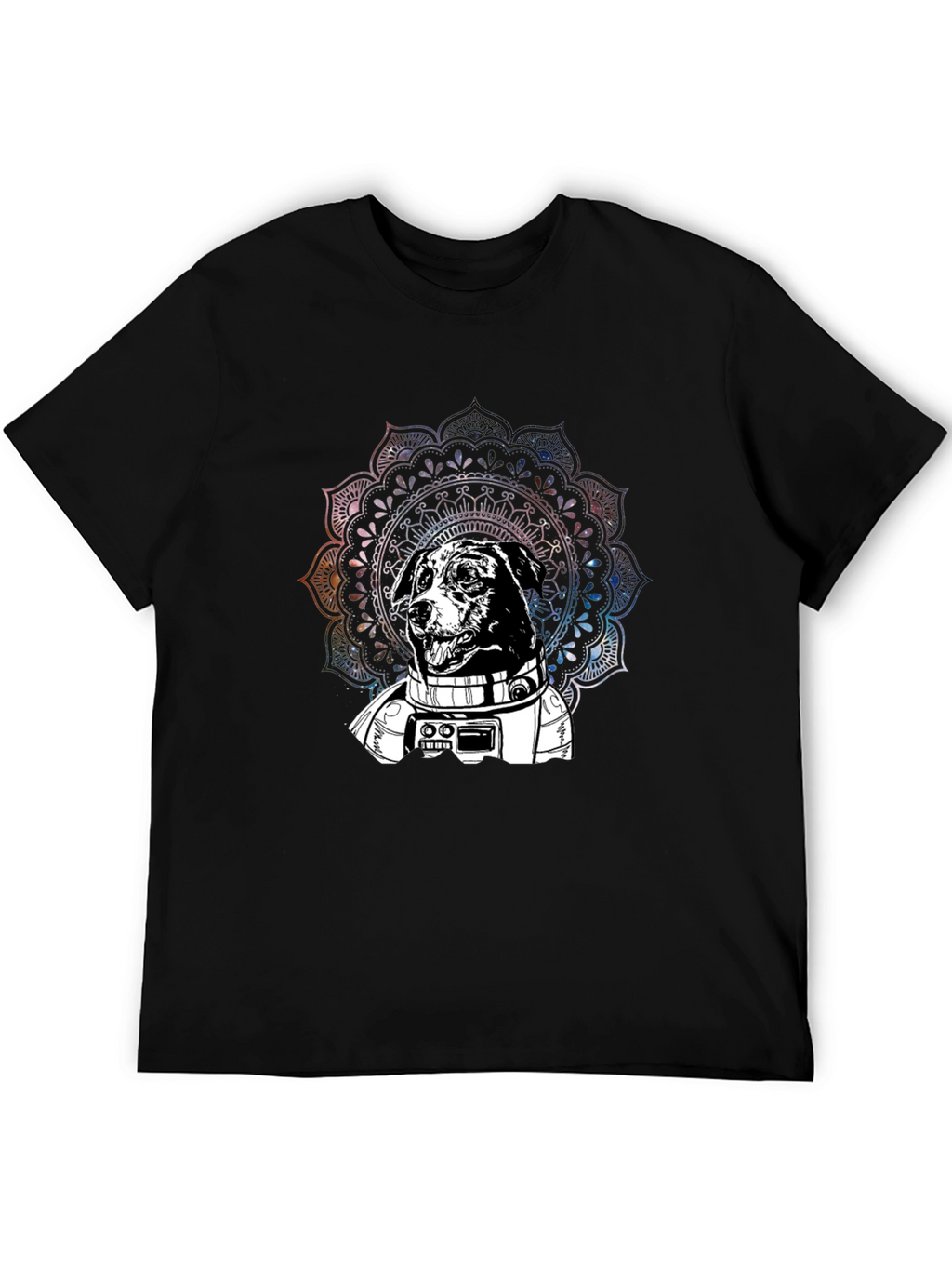 Astronaut Dog Mandala Graphic T-Shirt