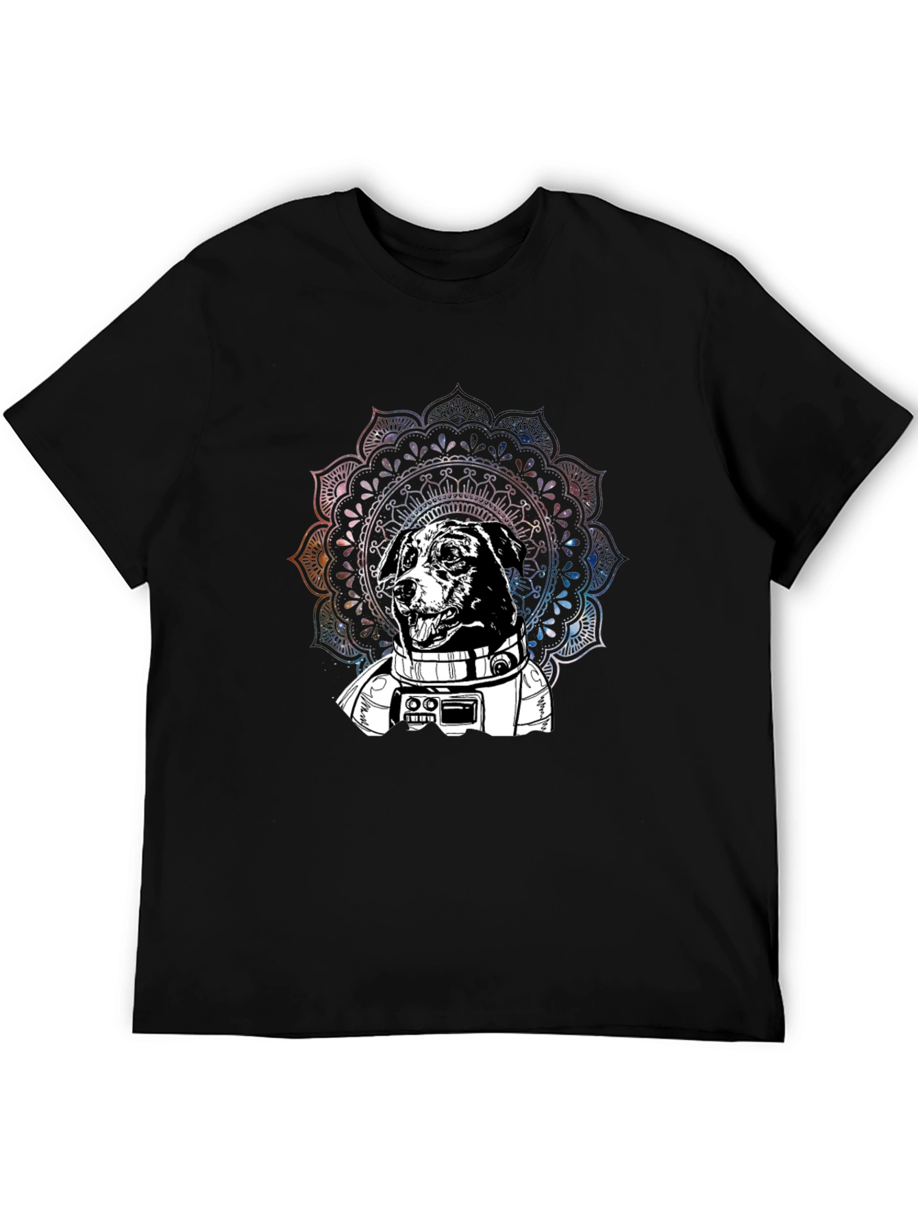 Astronaut Dog Mandala Graphic T-Shirt