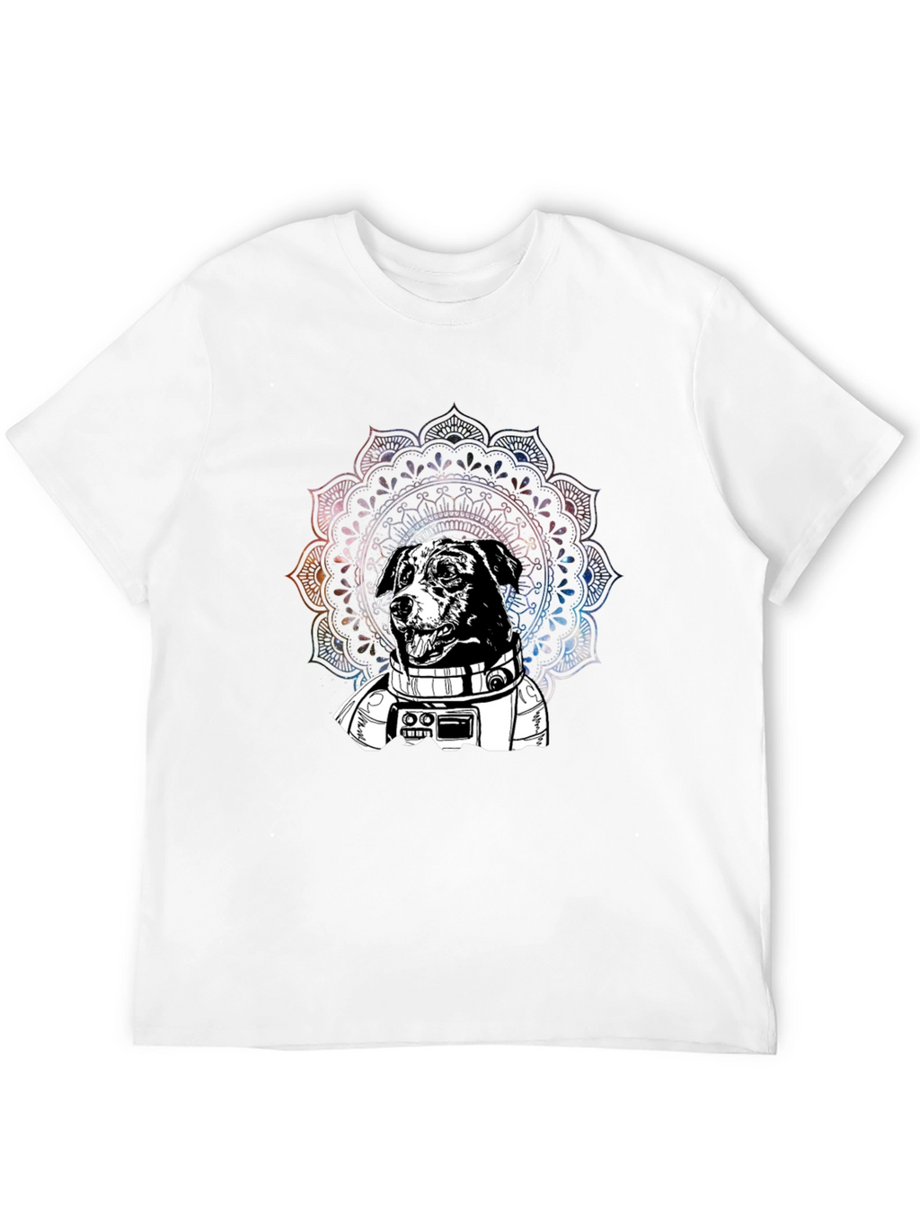 Astronaut Dog Mandala Graphic T-Shirt
