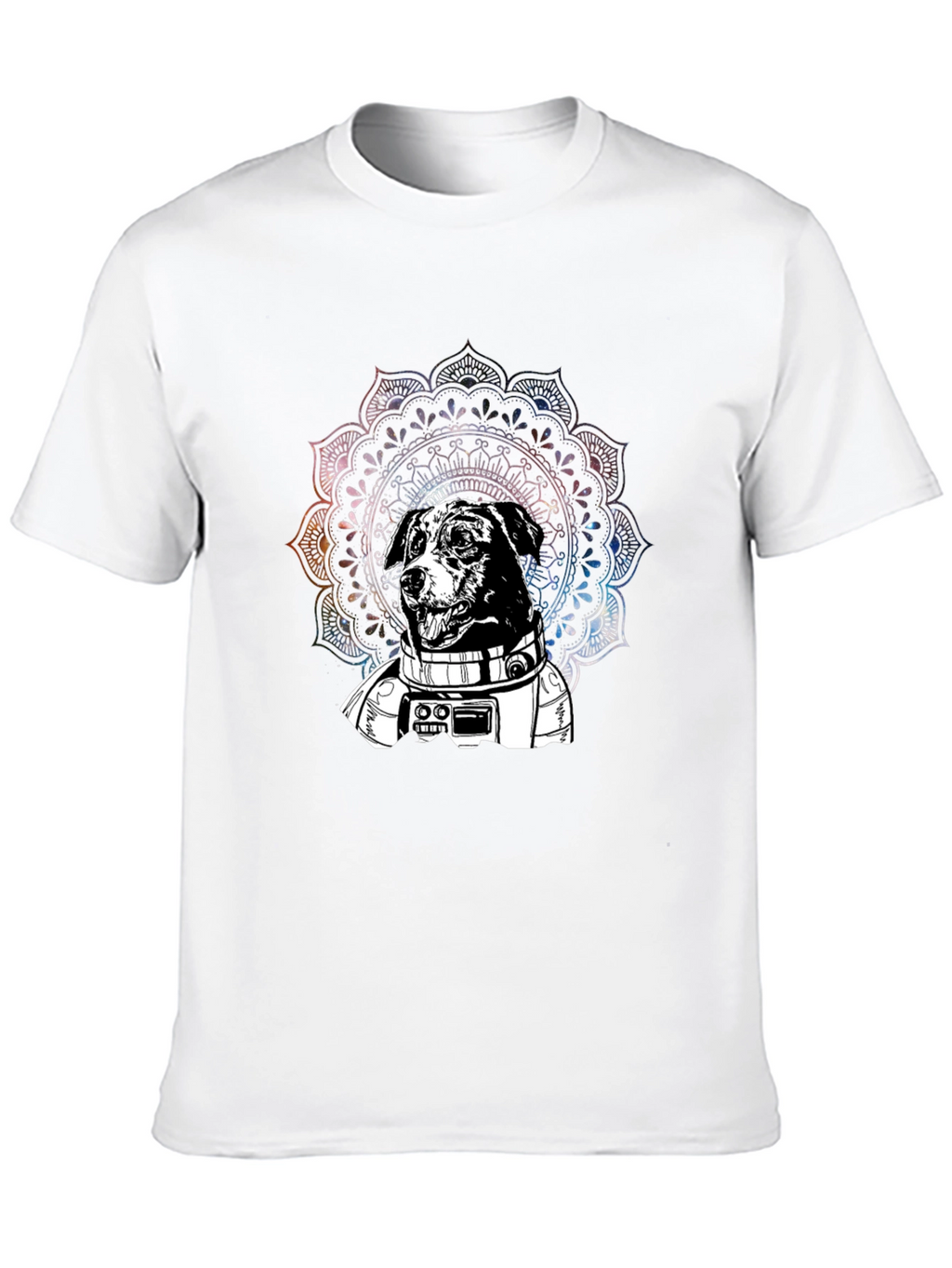 Astronaut Dog Mandala Graphic T-Shirt