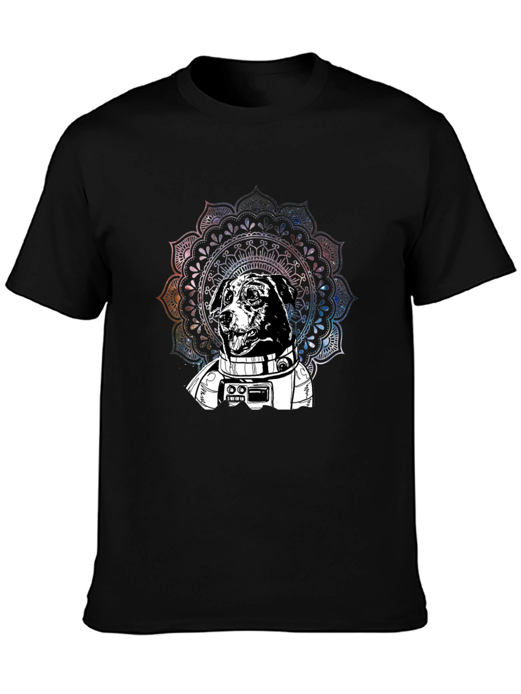 Astronaut Dog Mandala Graphic T-Shirt