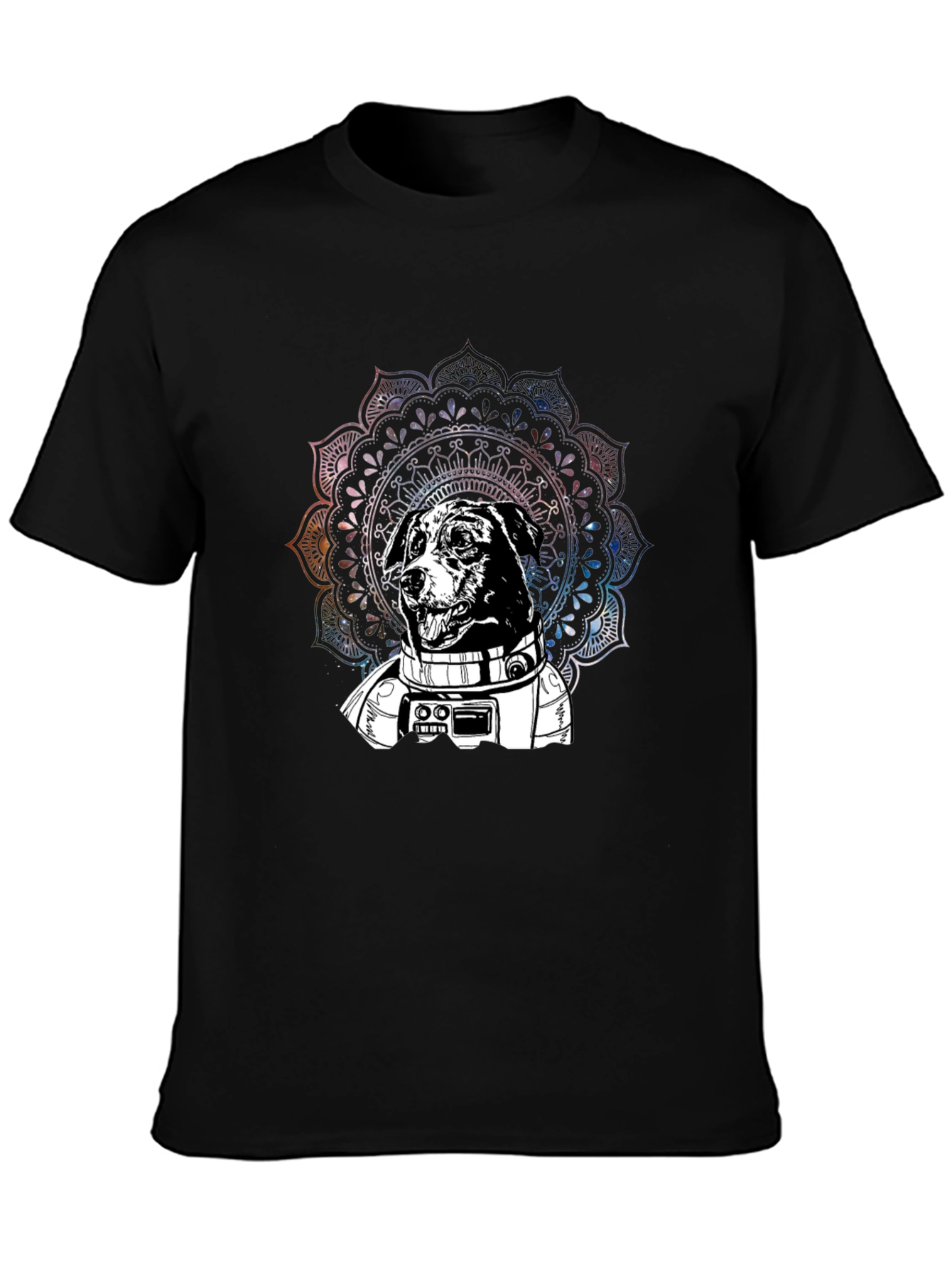 Astronaut Dog Mandala Graphic T-Shirt