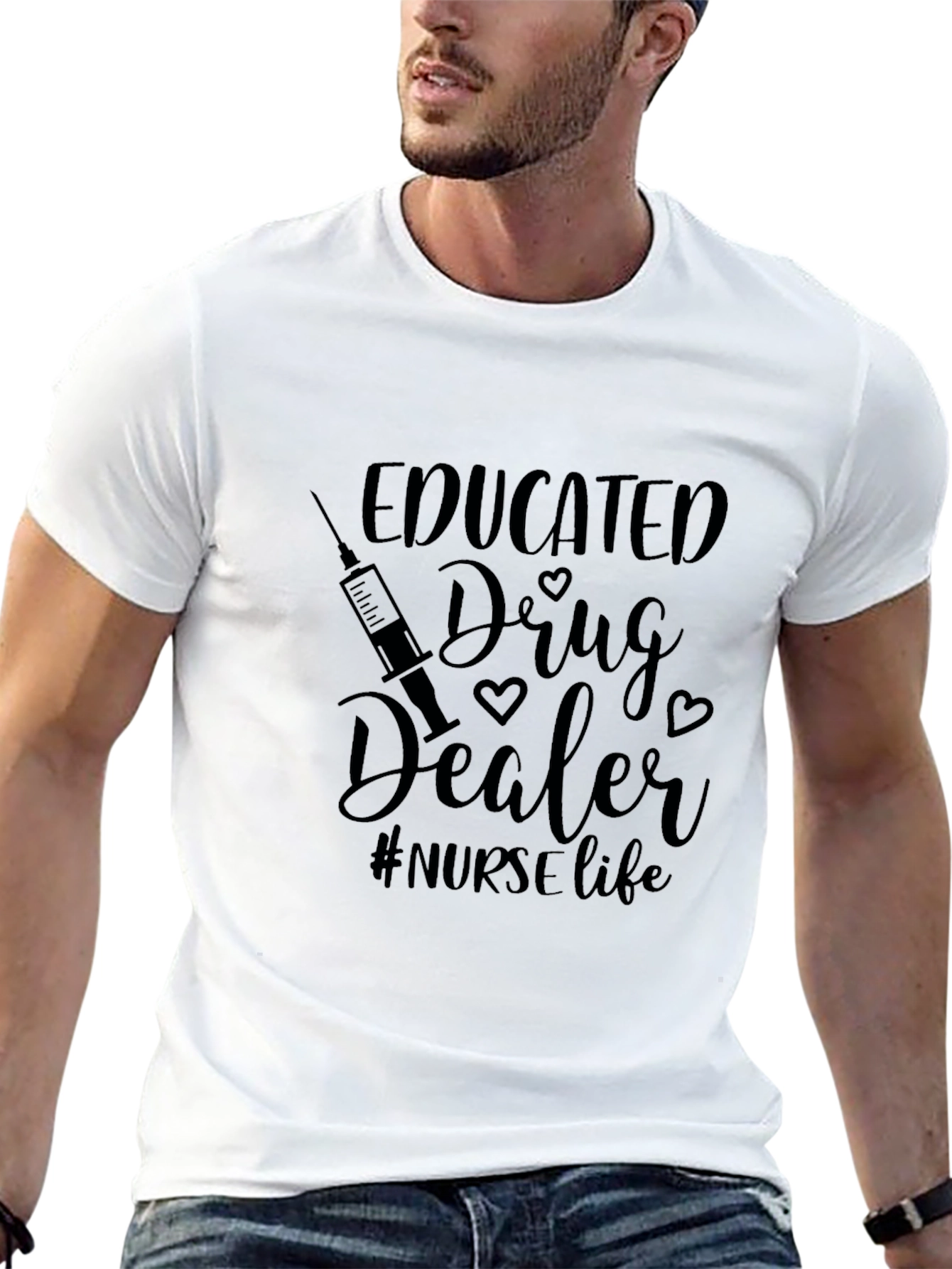 Educated Drug Dealer Nurse Life Black T-Shirt