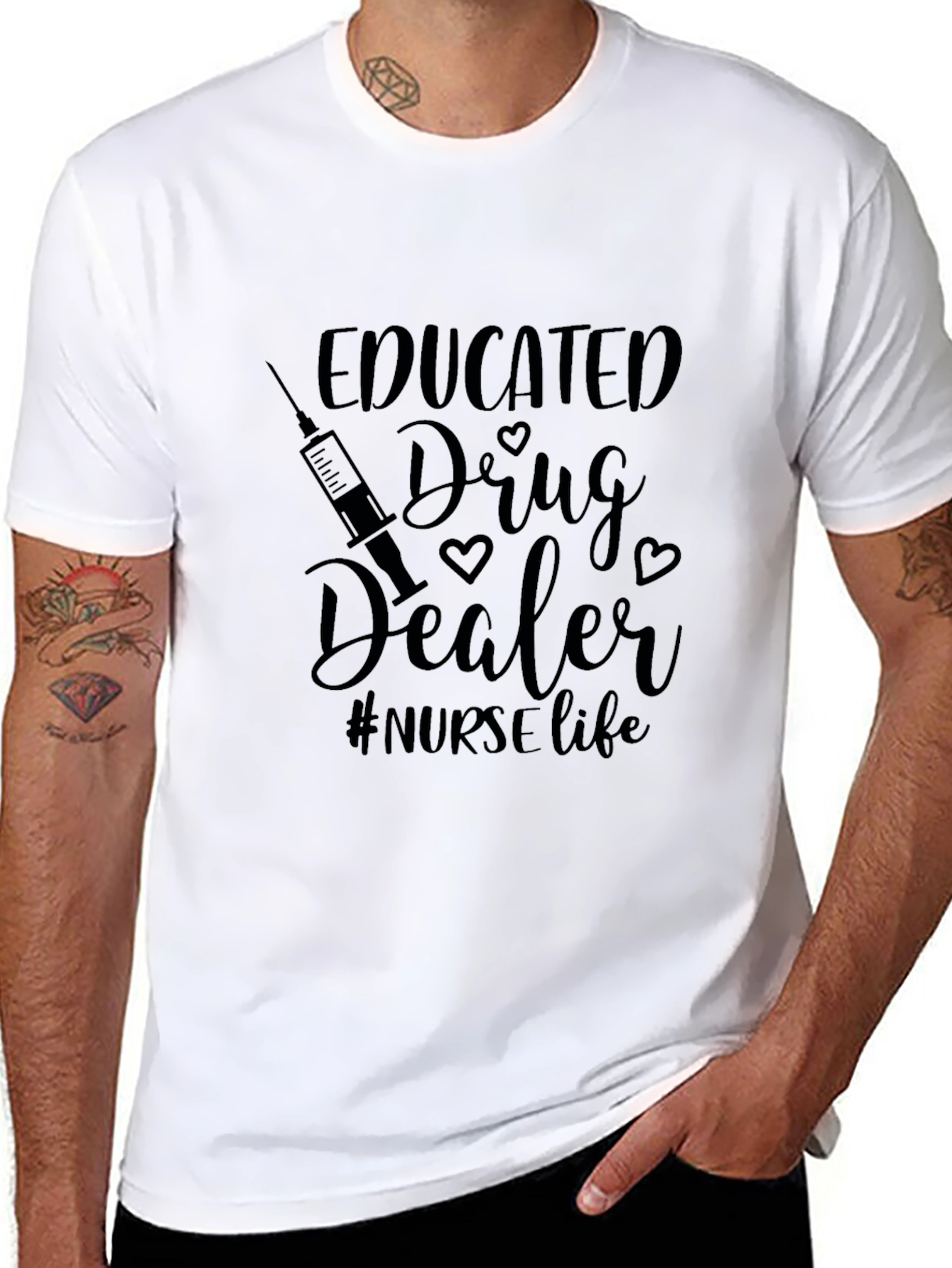 Educated Drug Dealer Nurse Life Black T-Shirt
