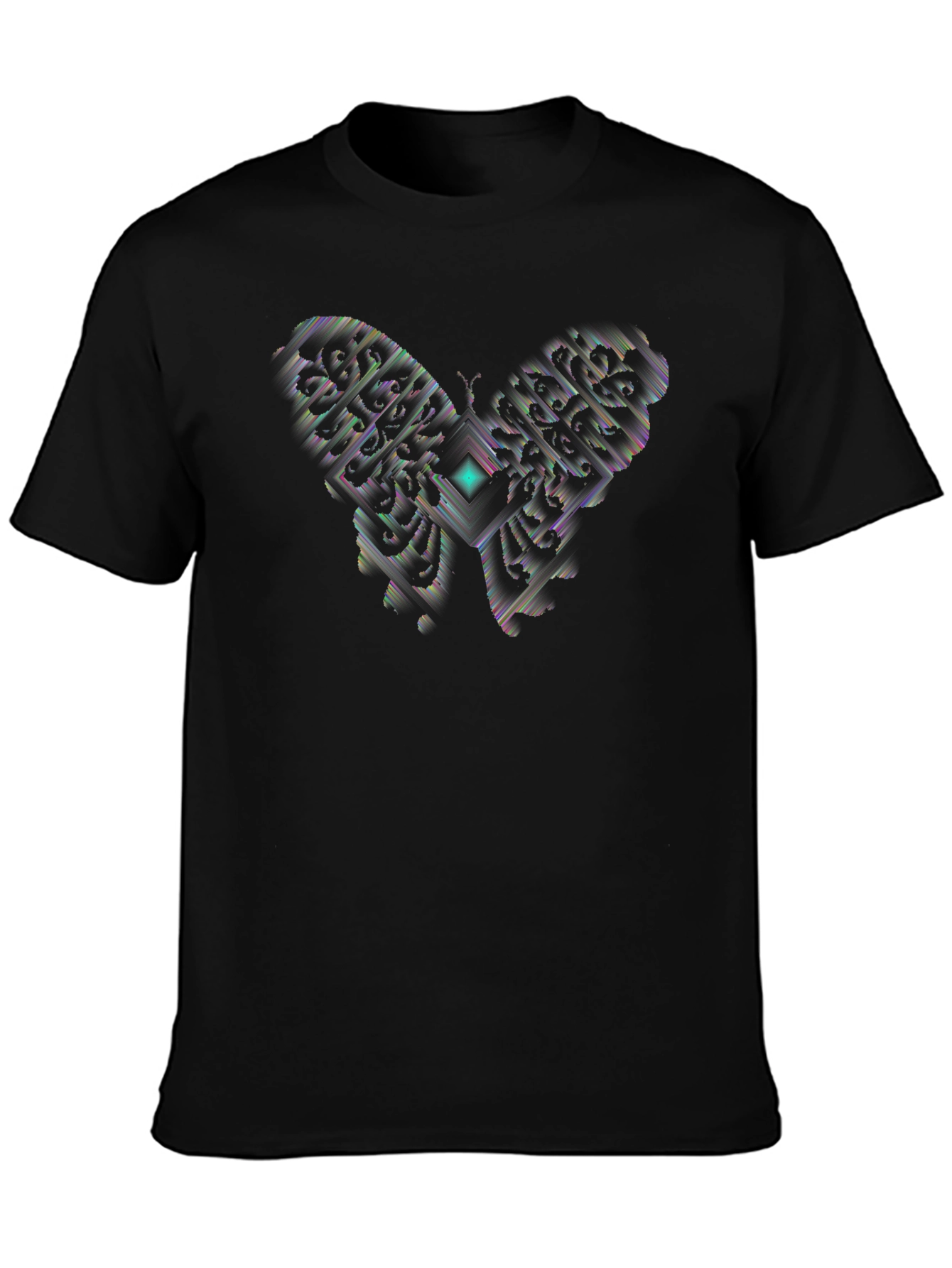 Abstract Butterfly Graphic Black T-Shirt