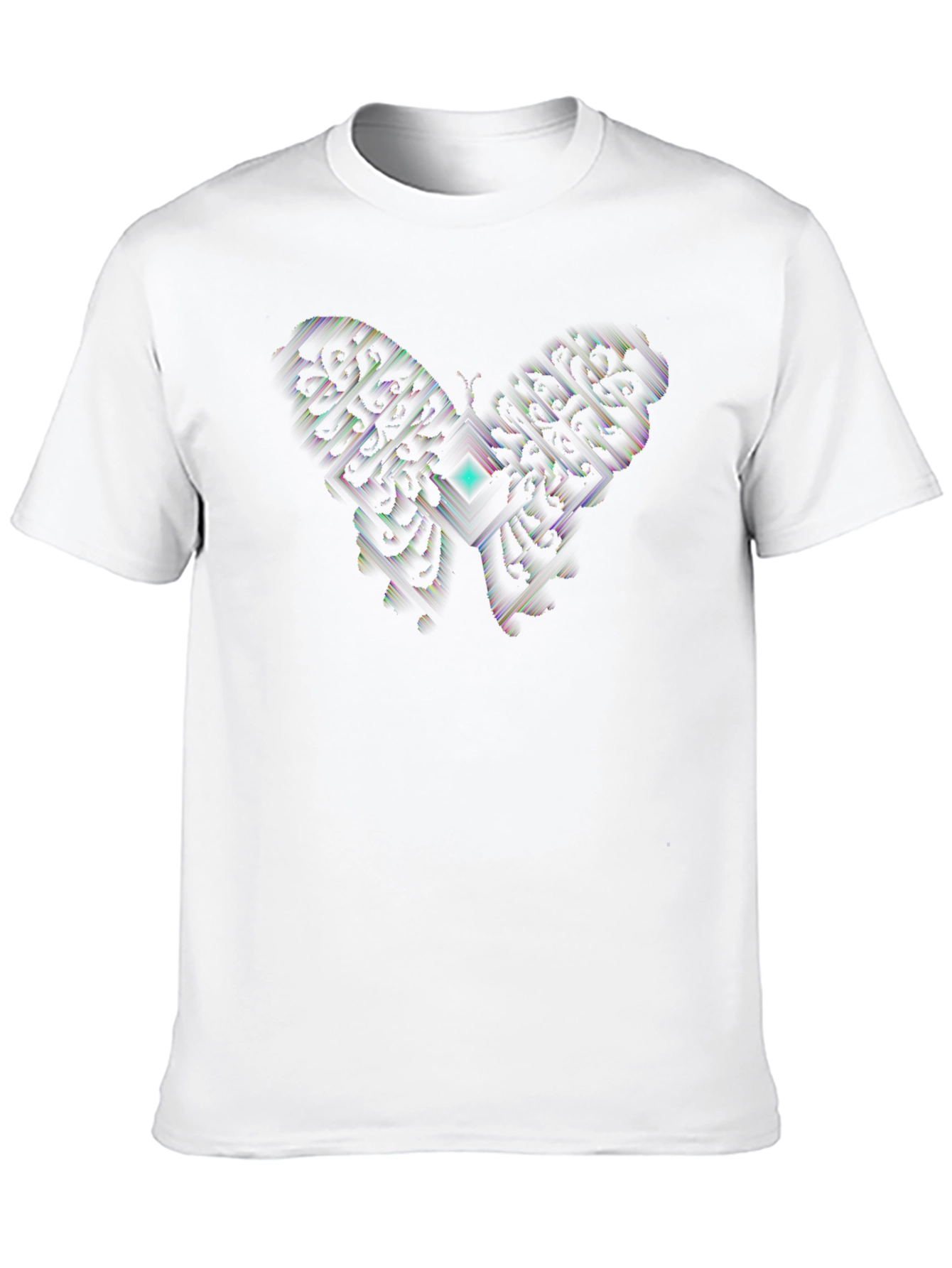 Abstract Butterfly Graphic Black T-Shirt