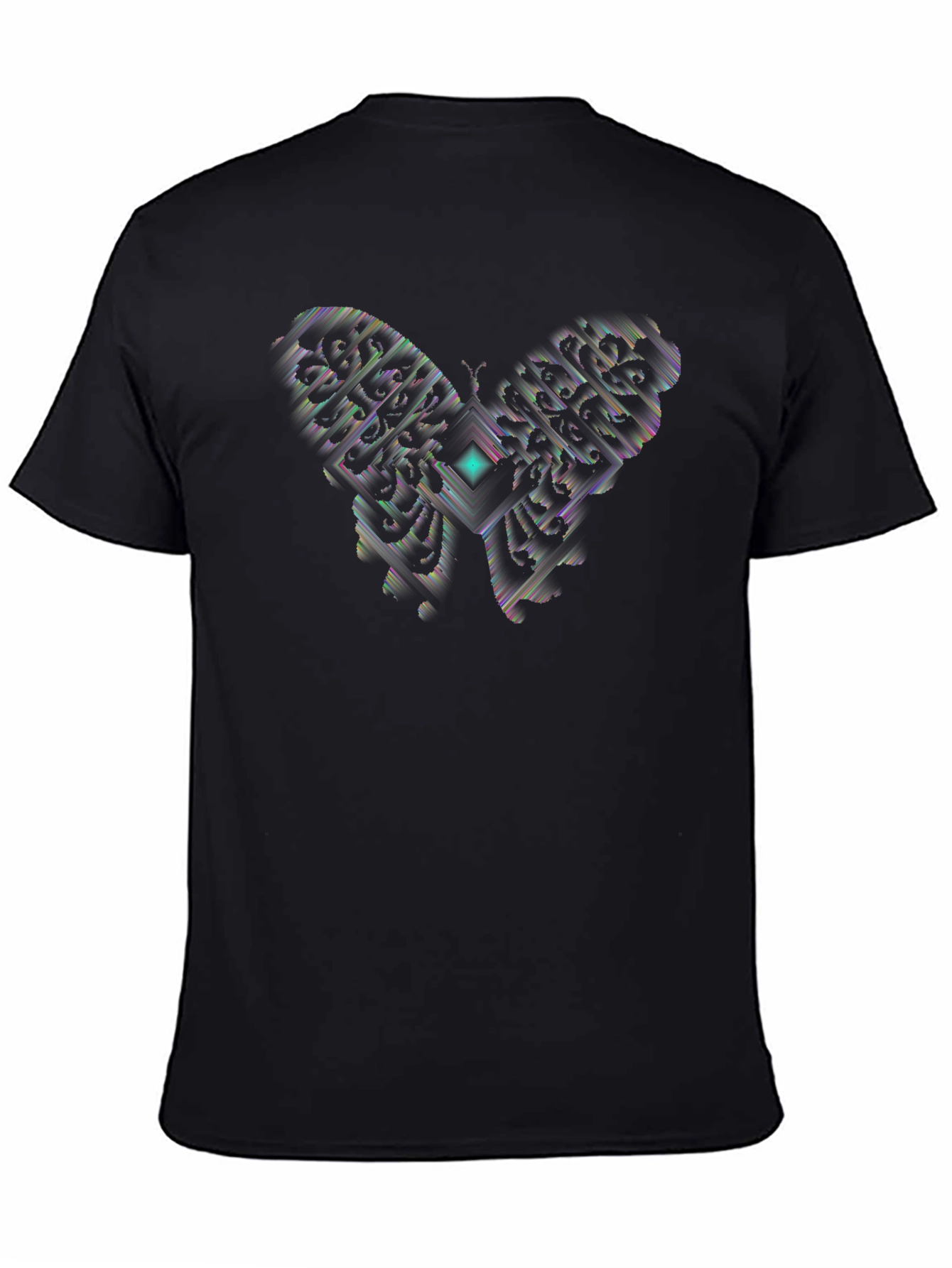 Abstract Butterfly Graphic Black T-Shirt