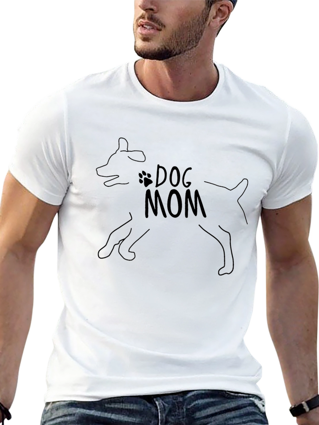 Dog Mom T-Shirt - Black Cotton Tee