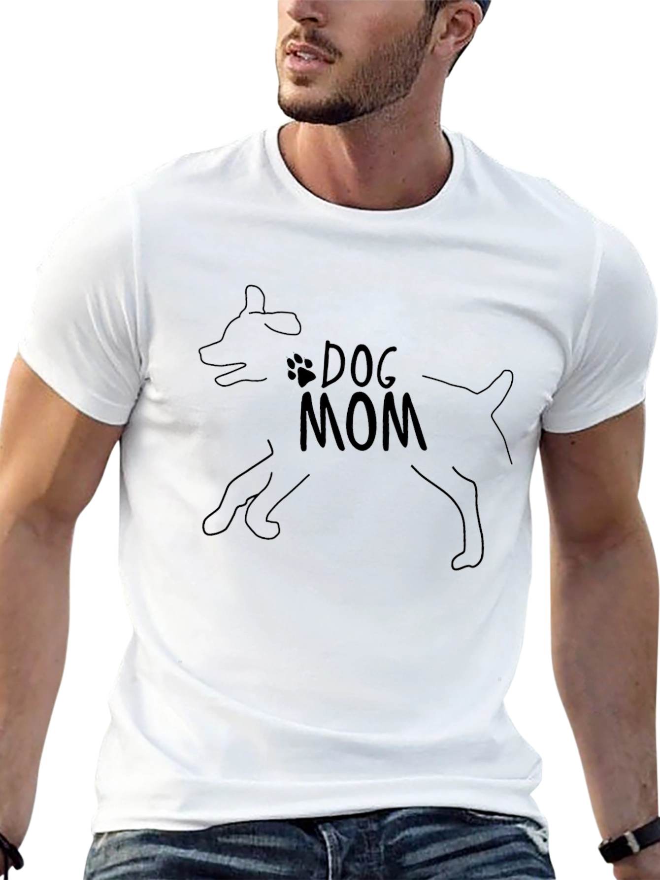 Dog Mom T-Shirt - Black Cotton Tee