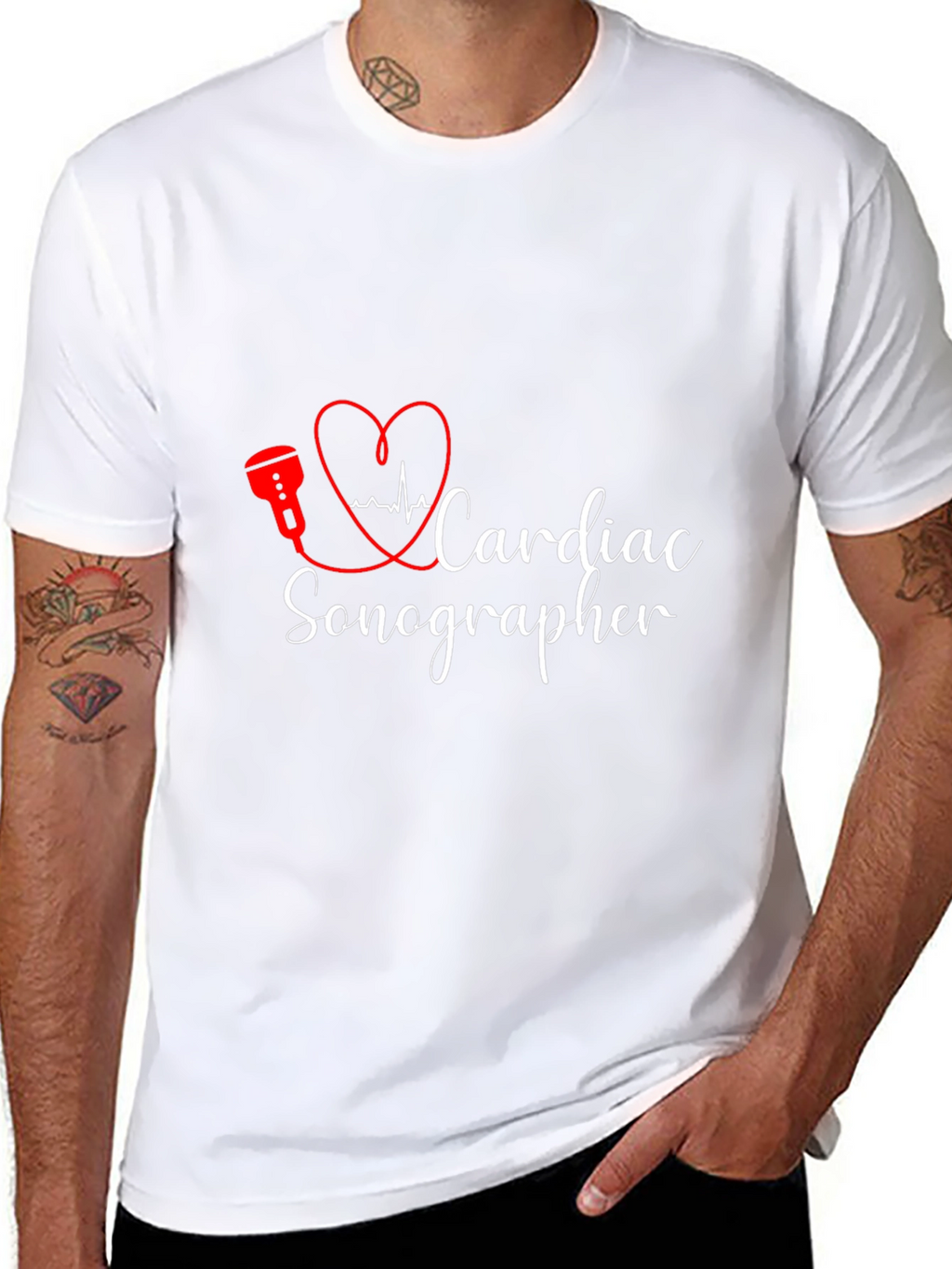 Cardiac Sonographer Black T-Shirt