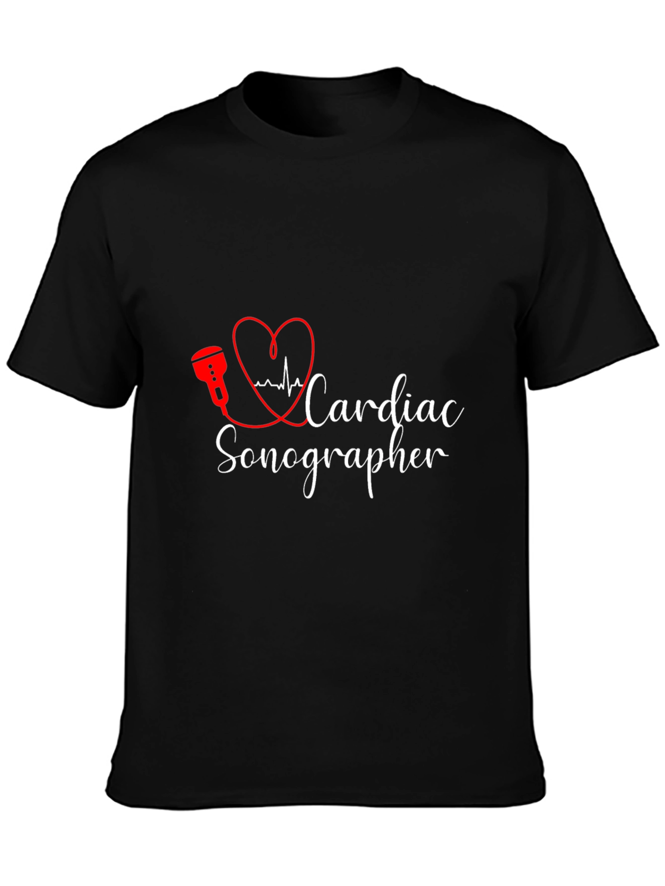 Cardiac Sonographer Black T-Shirt