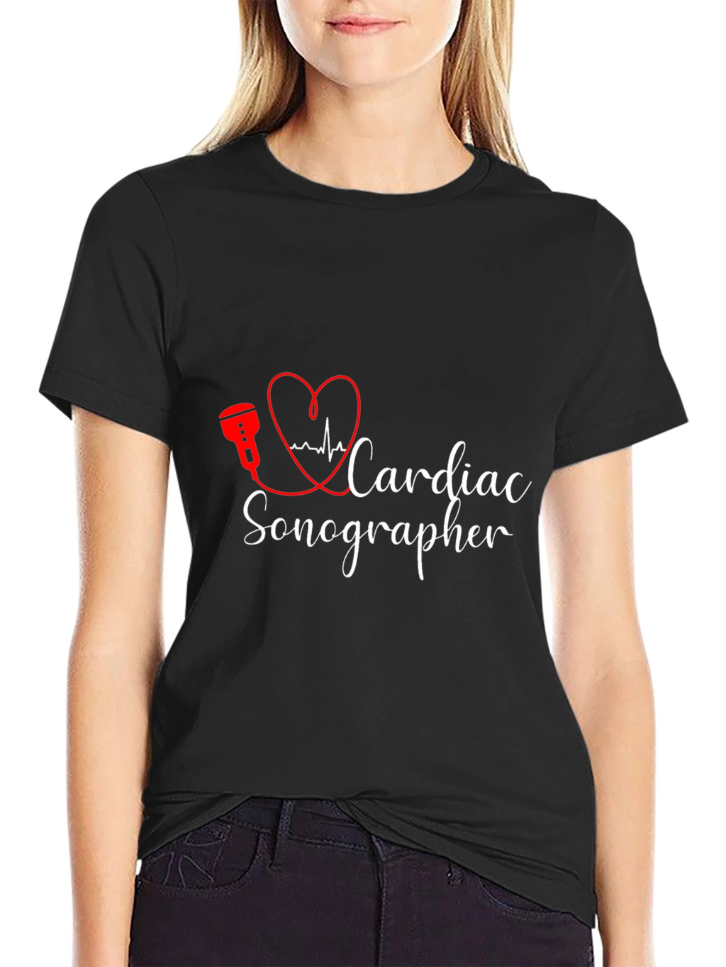 Cardiac Sonographer Black T-Shirt
