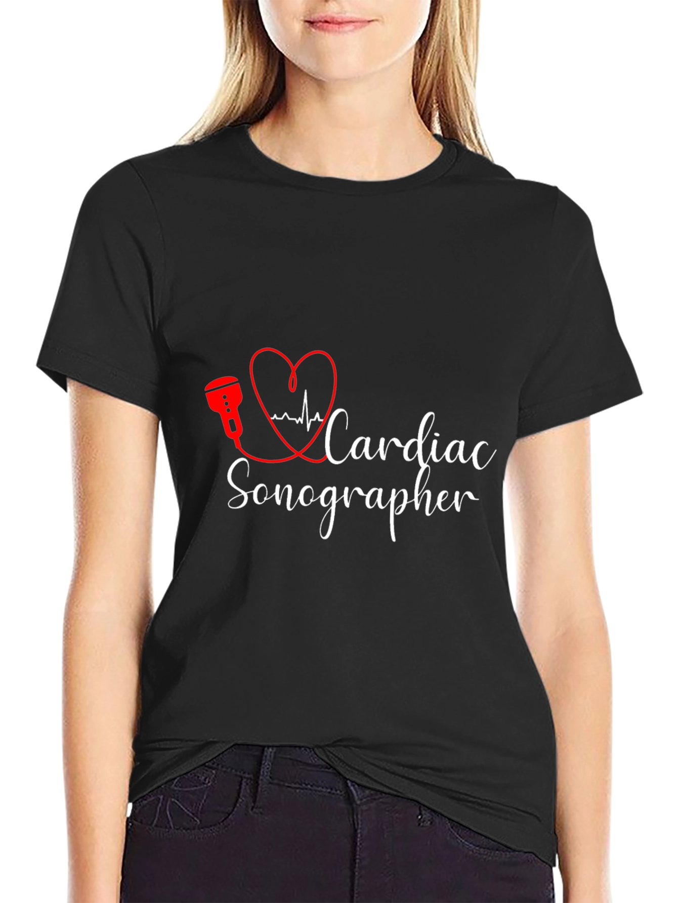 Cardiac Sonographer Black T-Shirt