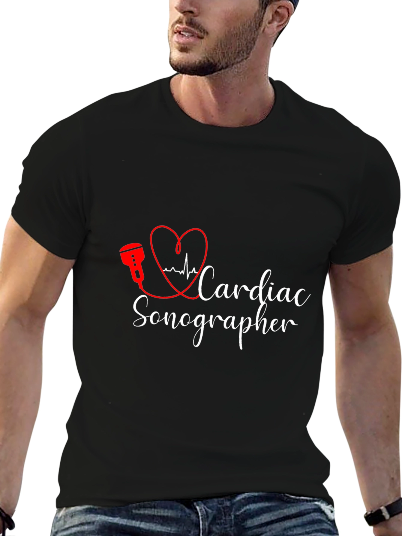 Cardiac Sonographer Black T-Shirt