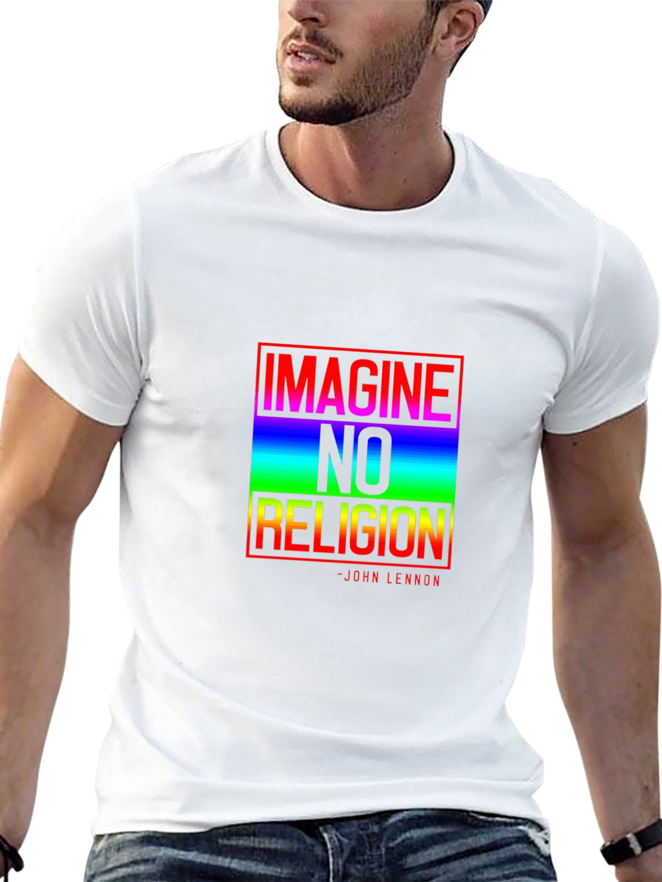 Imagine No Religion Graphic Tee - John Lennon Quote