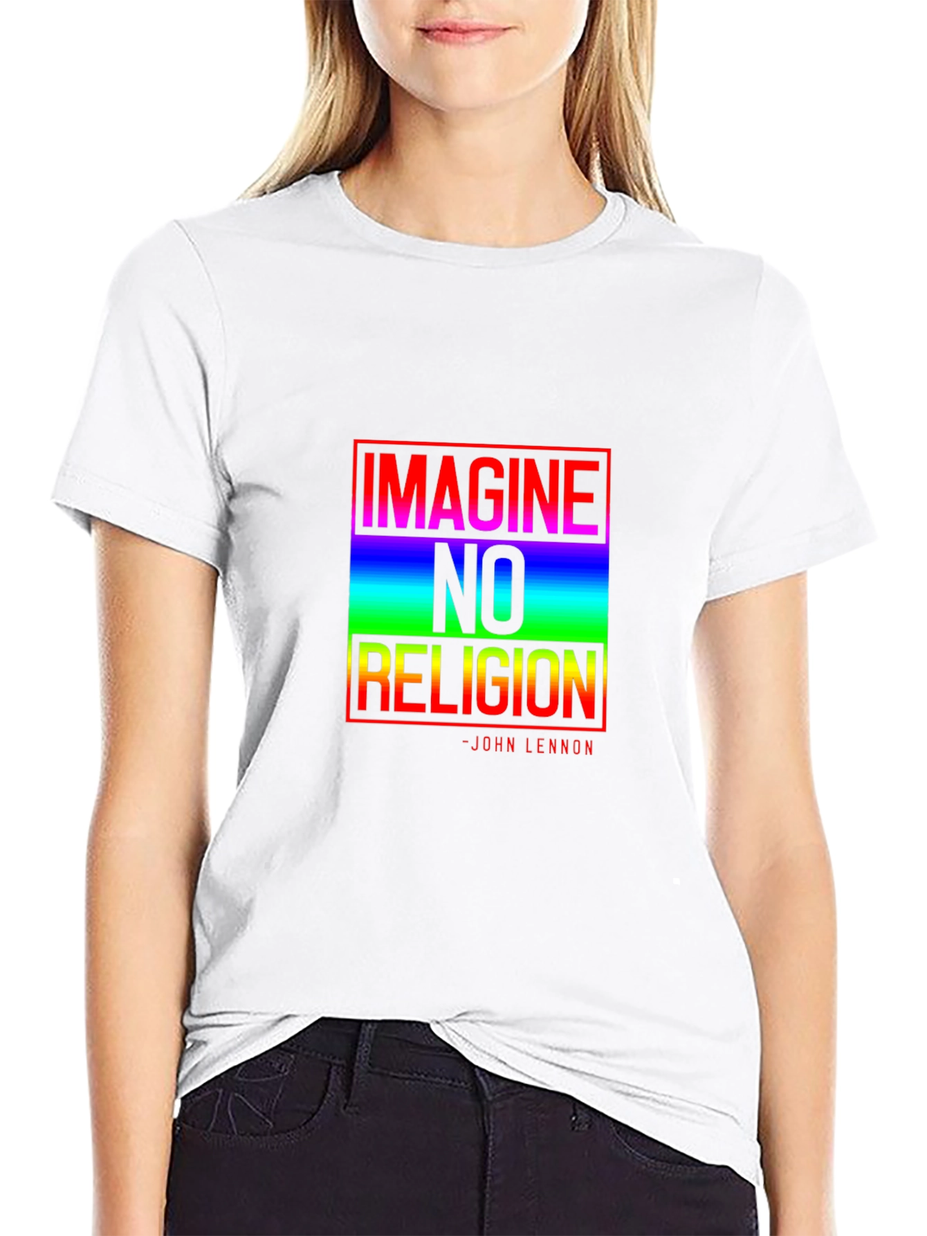 Imagine No Religion Graphic Tee - John Lennon Quote