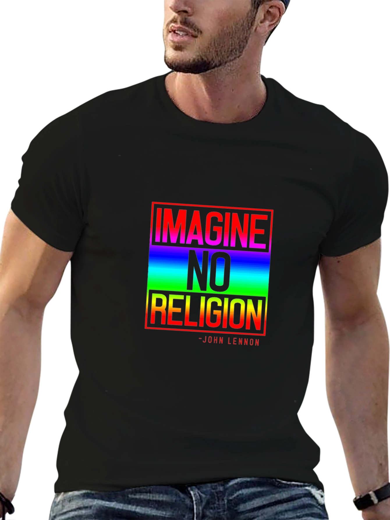 Imagine No Religion Graphic Tee - John Lennon Quote