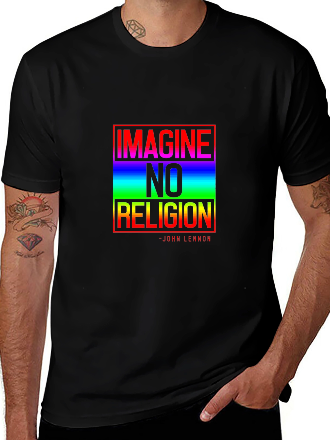 Imagine No Religion Graphic Tee - John Lennon Quote