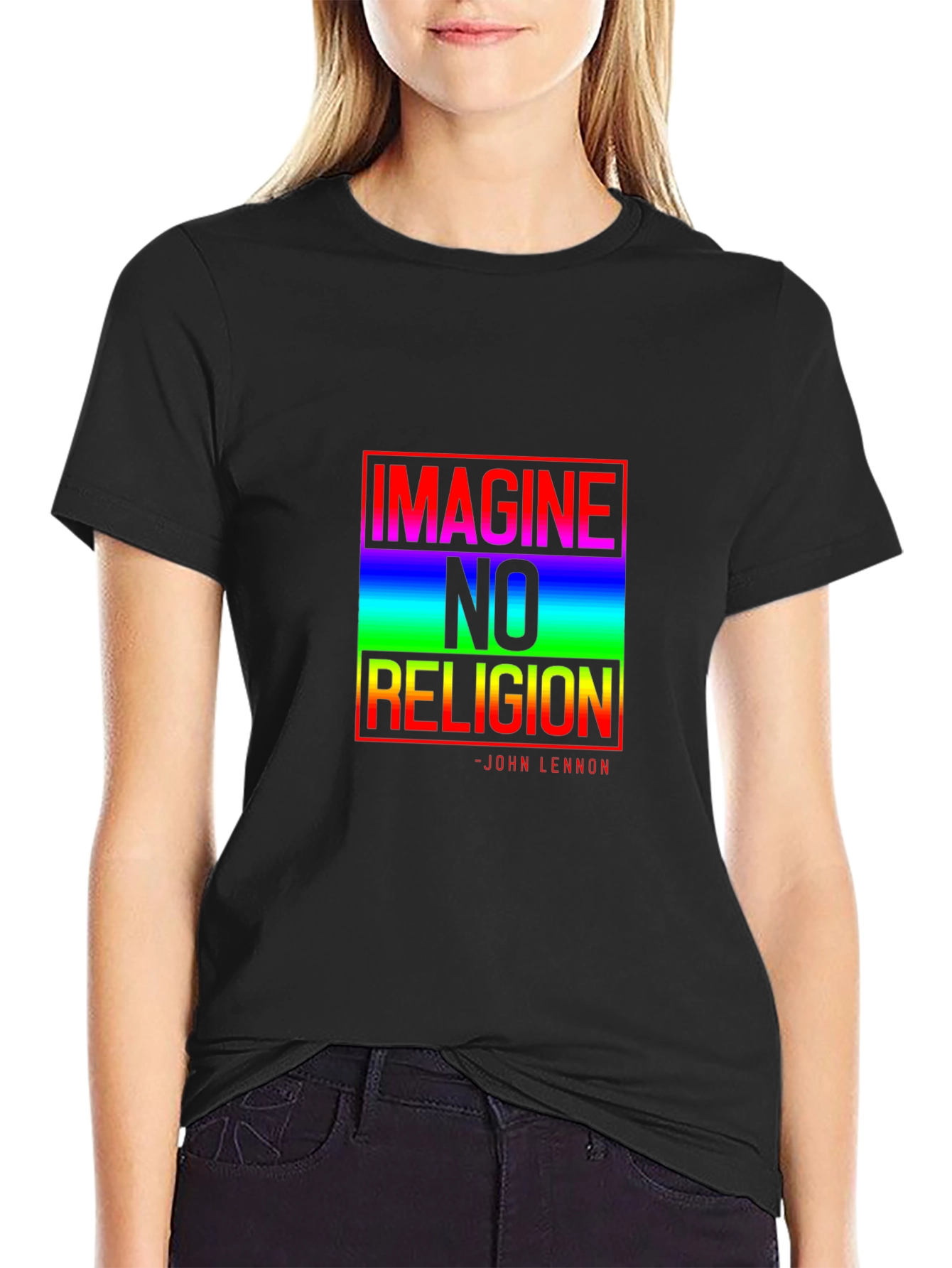 Imagine No Religion Graphic Tee - John Lennon Quote