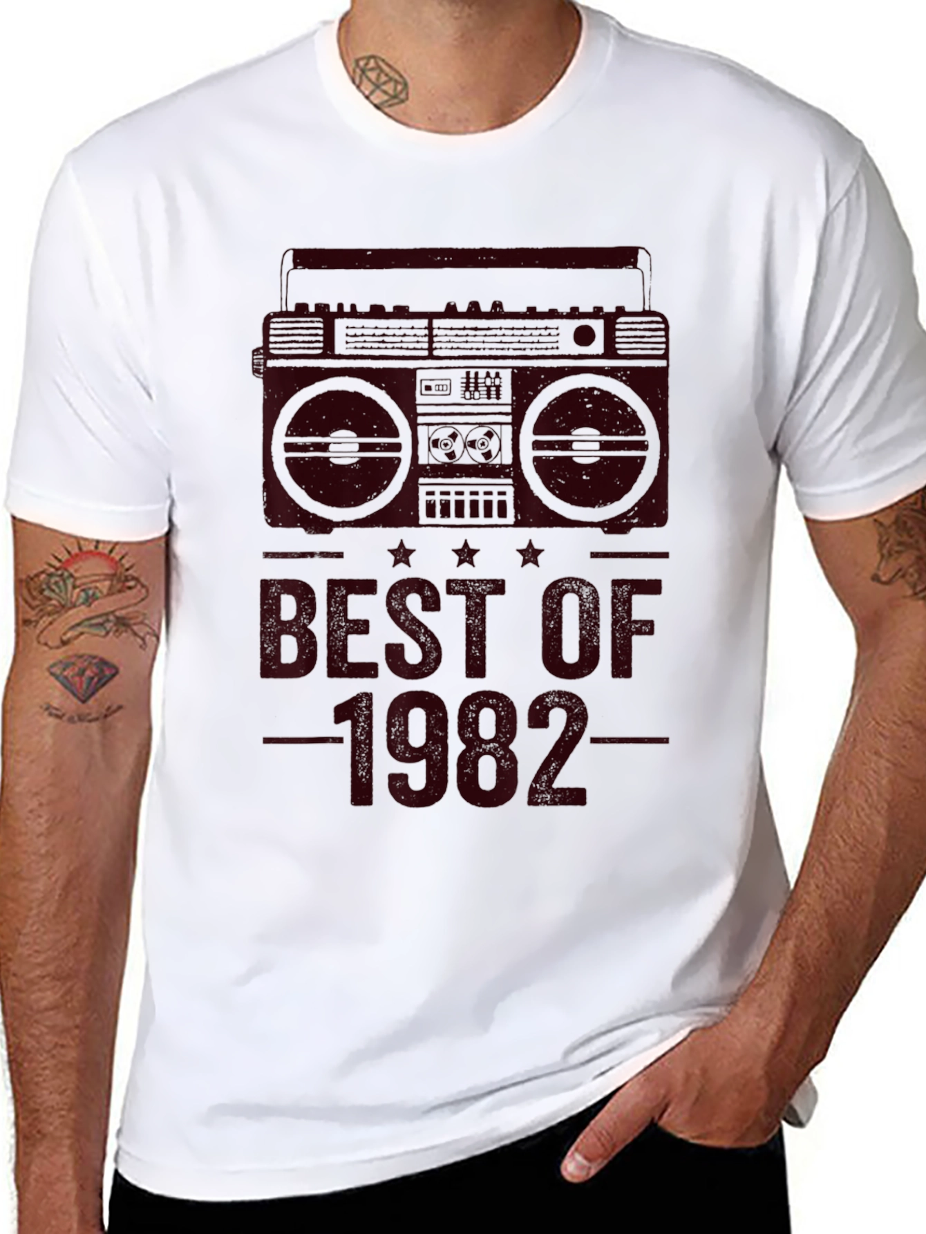 Best of 1982 Boombox Graphic Tee - Retro Style