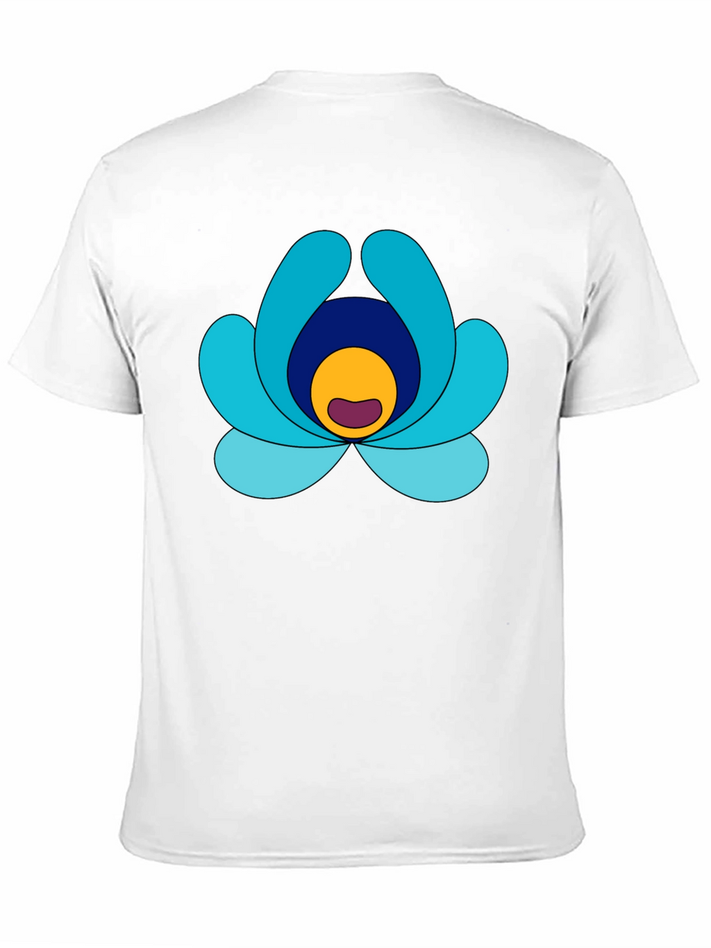 Abstract Flower Graphic Print Black Tee