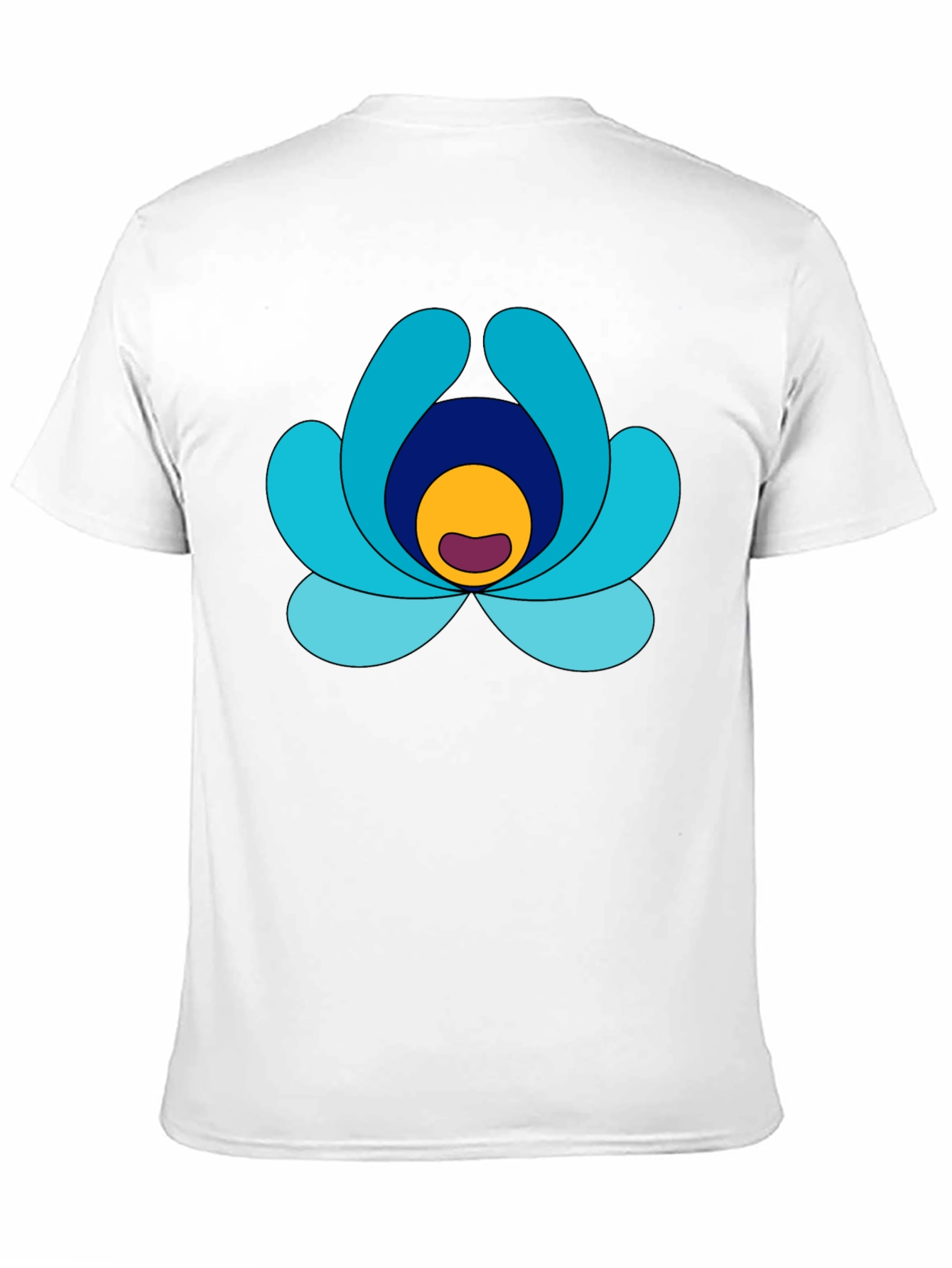 Abstract Flower Graphic Print Black Tee
