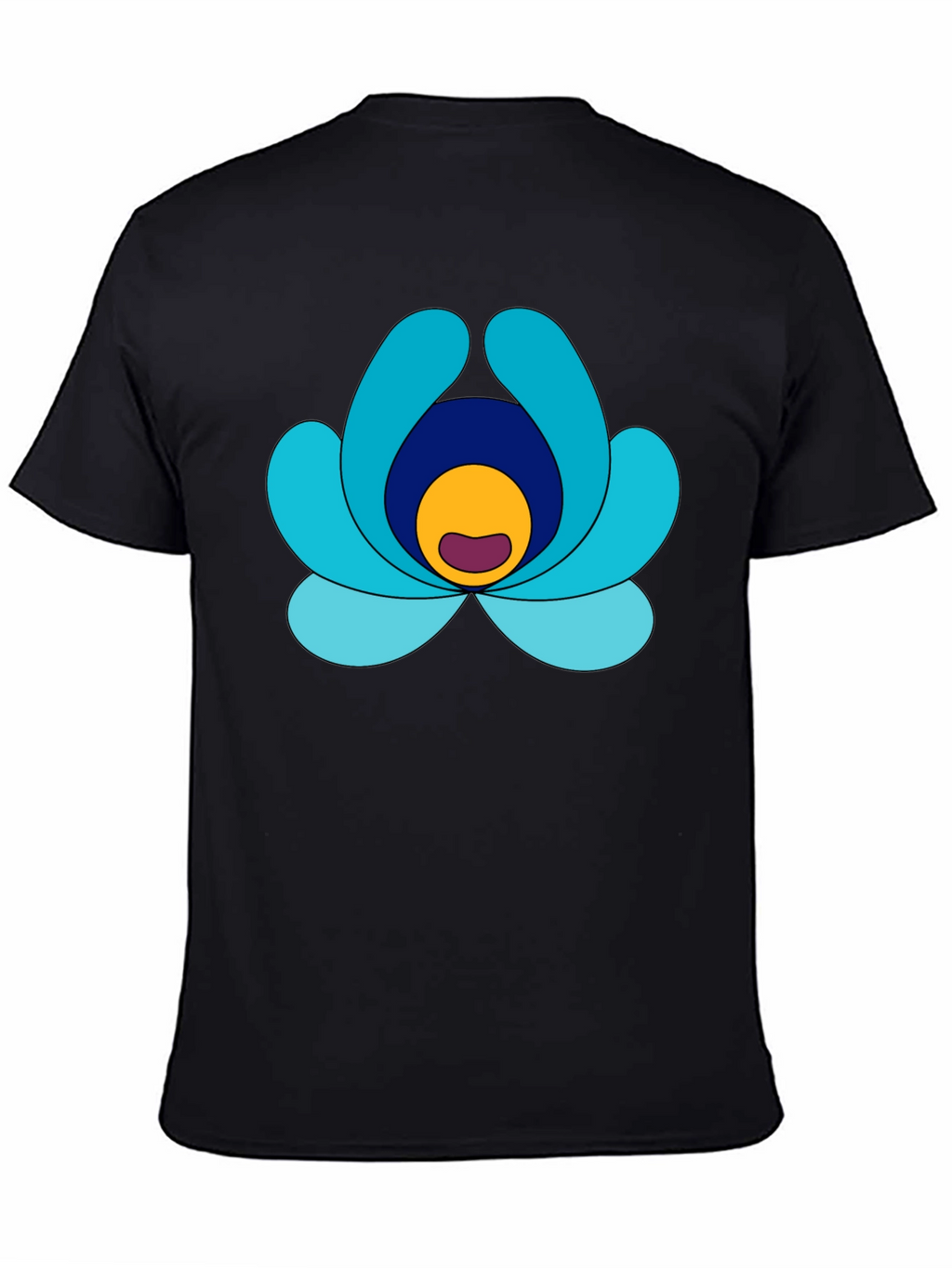 Abstract Flower Graphic Print Black Tee