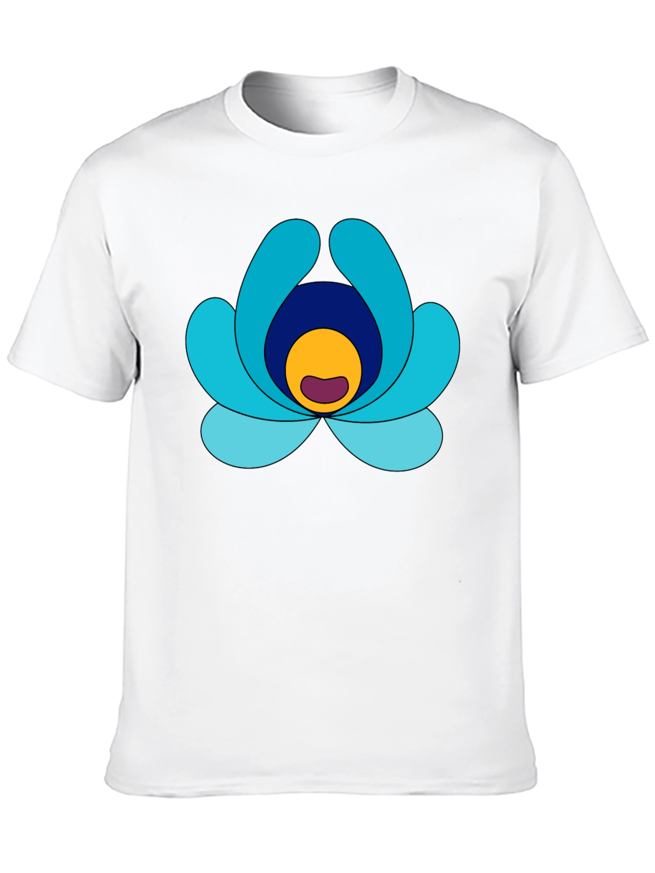 Abstract Flower Graphic Print Black Tee