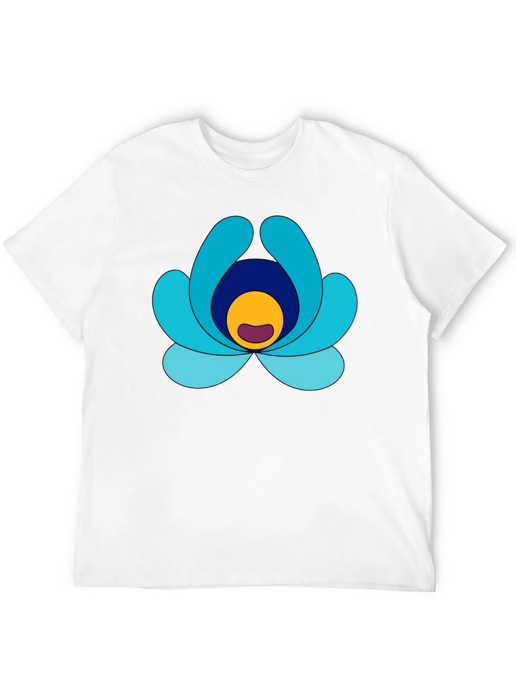 Abstract Flower Graphic Print Black Tee