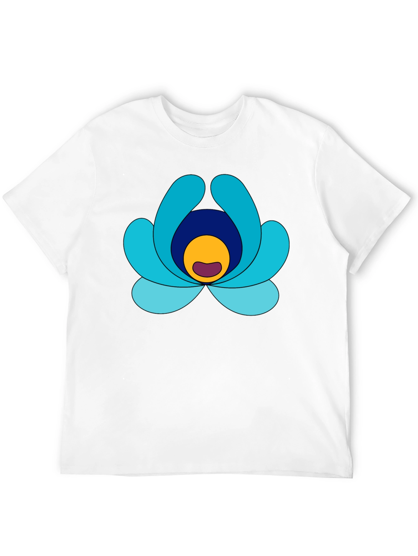 Abstract Flower Graphic Print Black Tee