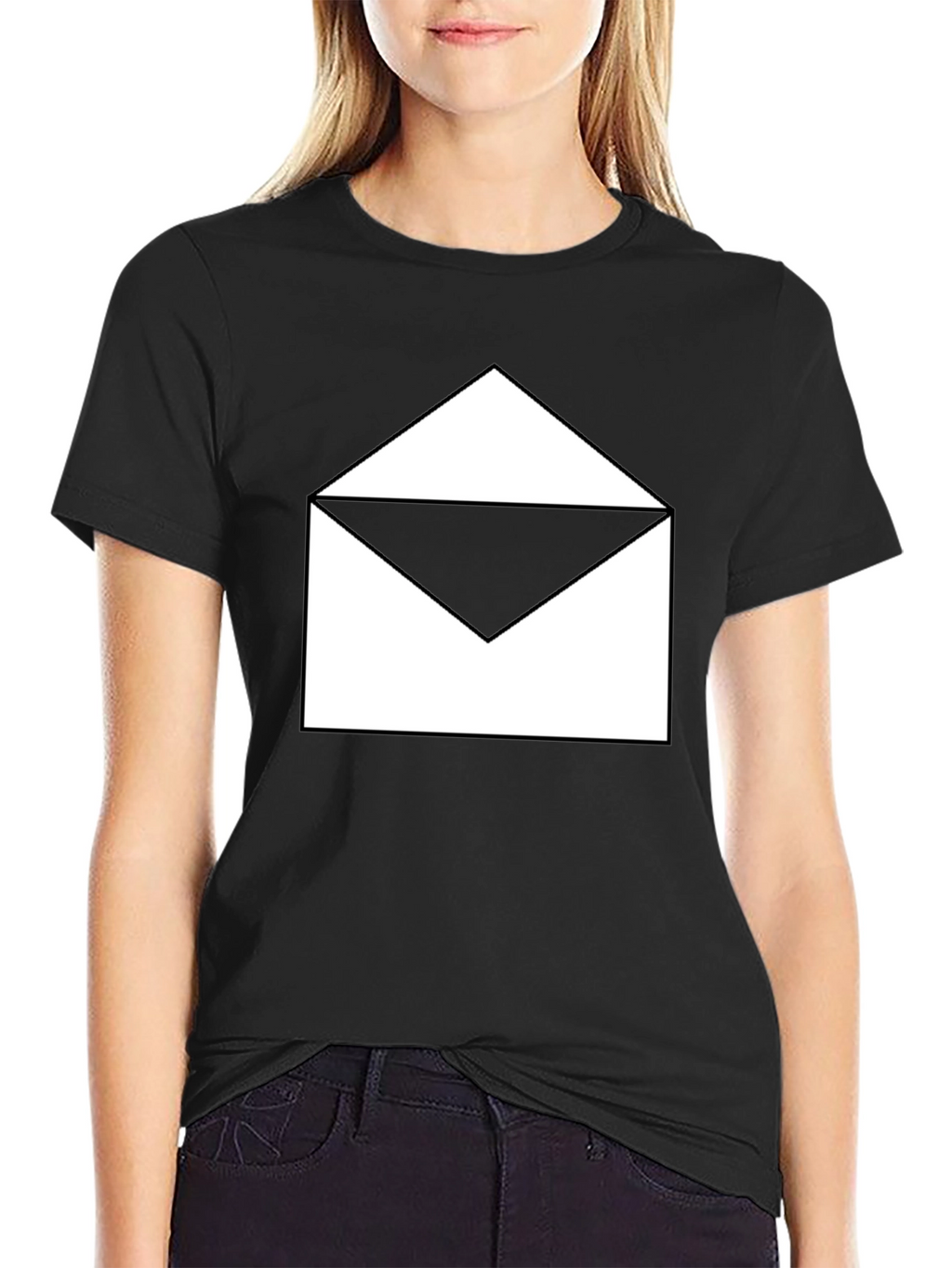 Open Envelope Graphic Black T-Shirt