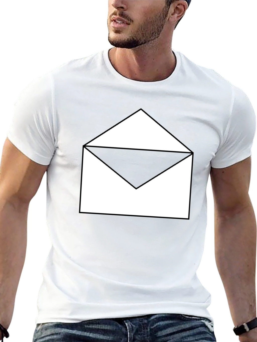 Open Envelope Graphic Black T-Shirt