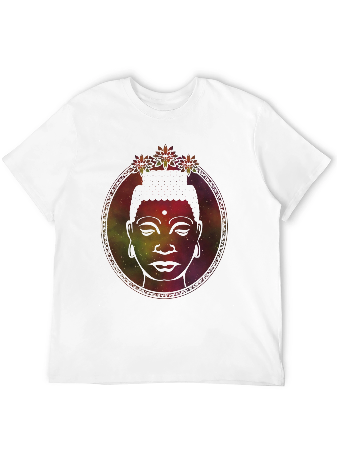 Buddha Head Graphic Tee - Meditative Galaxy Print